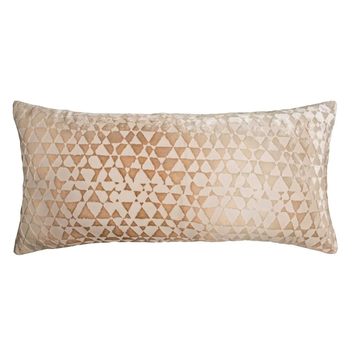 Latte Triangles Velvet Pillow by Kevin O'Brien Studio