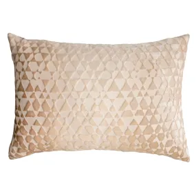 Latte Triangles Velvet Pillow by Kevin O'Brien Studio