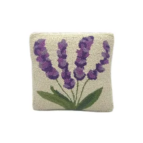 Lavender Bouquet Wool Hooked Pillow