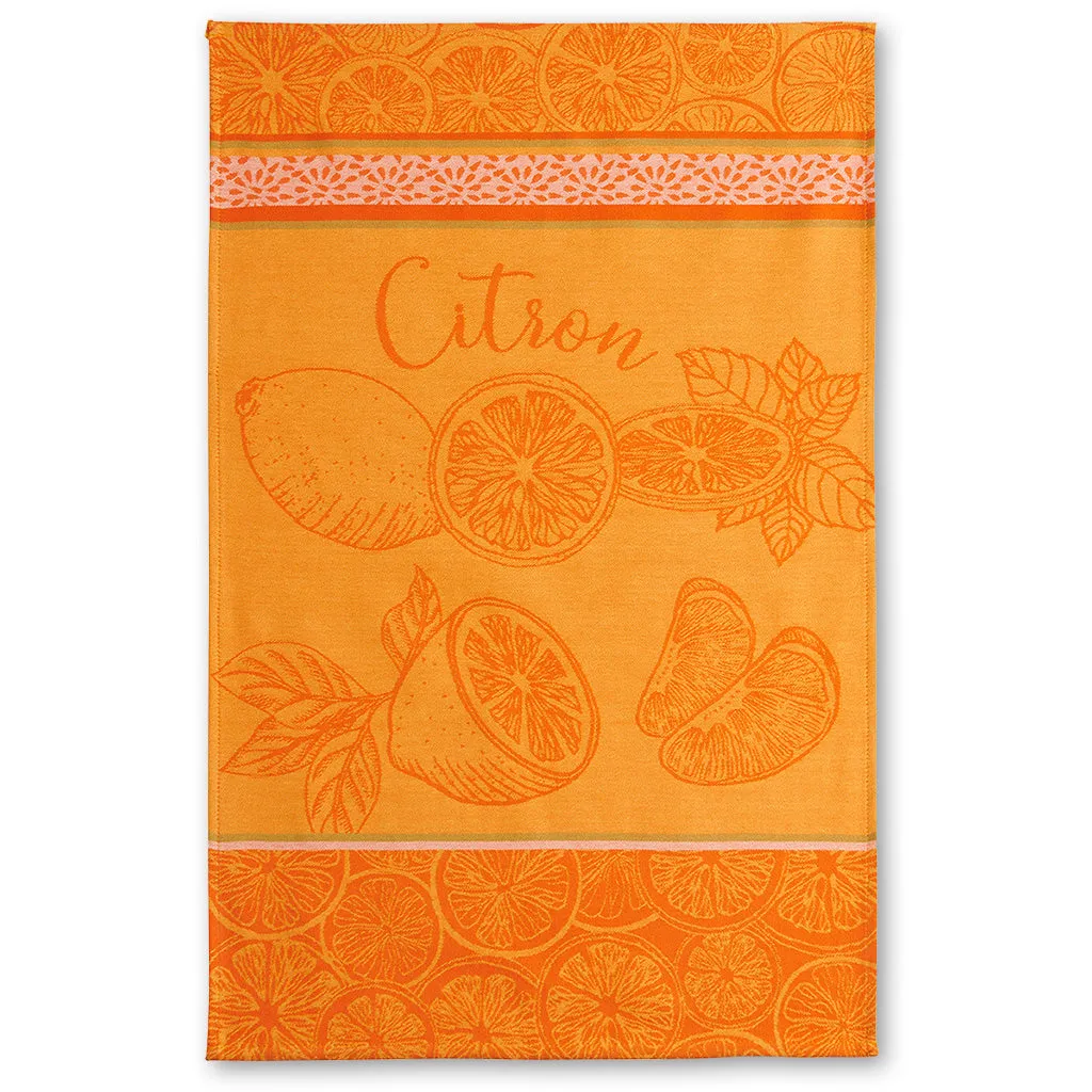 Lemon (Citron) French Jacquard Dish Towel by Coucke