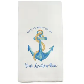 Life is Better Anchor Dish Towel