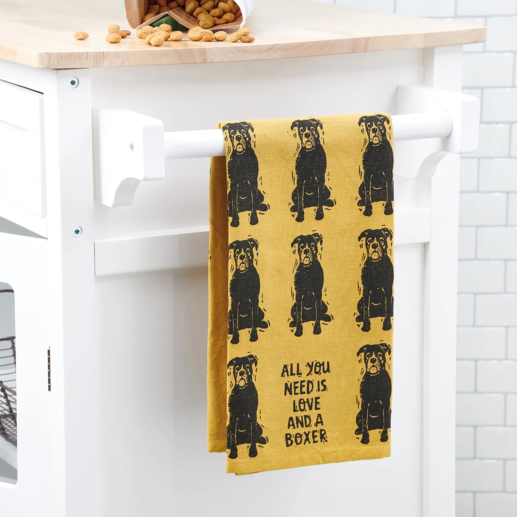 Love And A Boxer Kitchen Towel