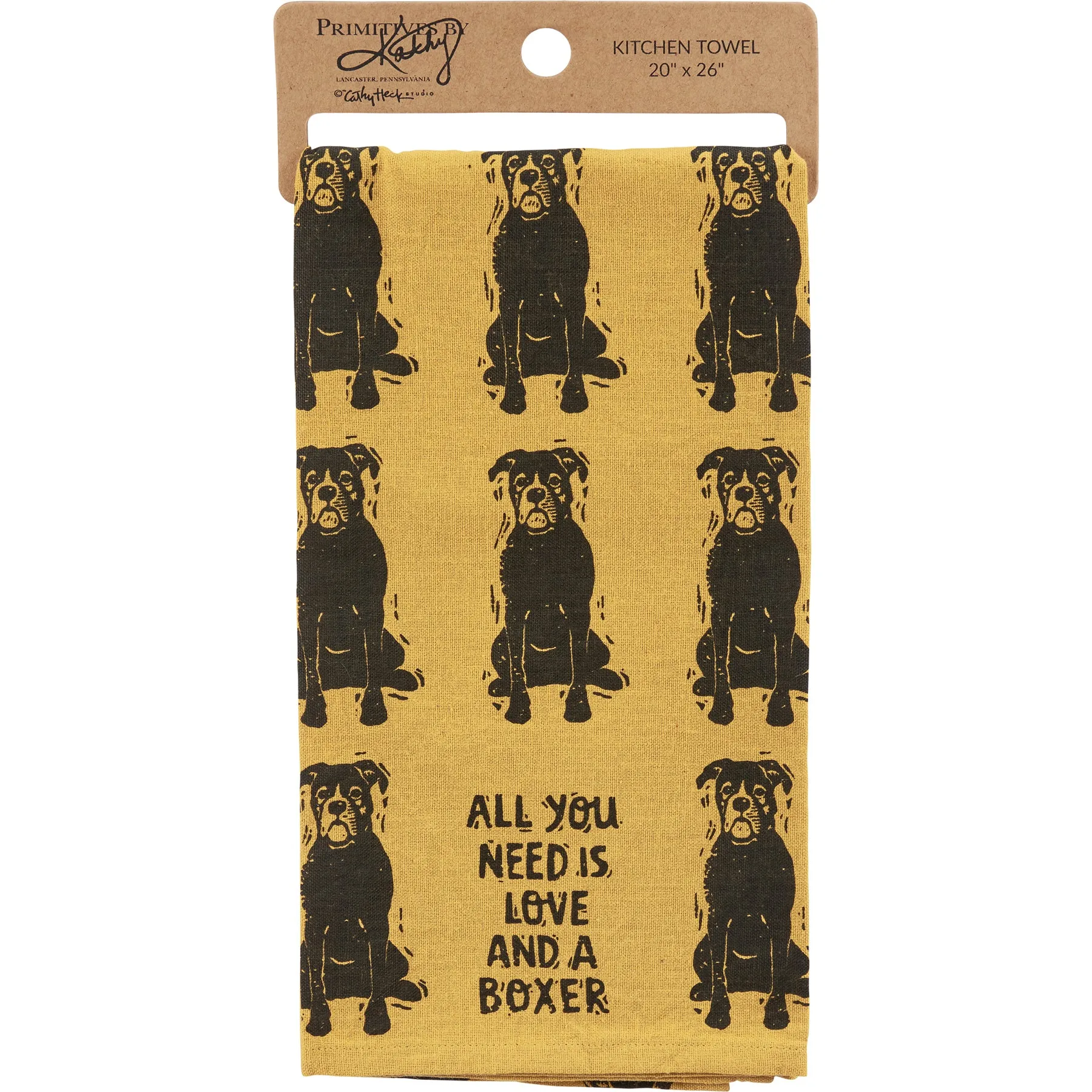 Love And A Boxer Kitchen Towel