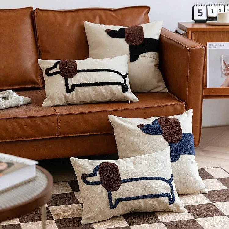 Luxury Embroidered Dachshund Pillow Cases