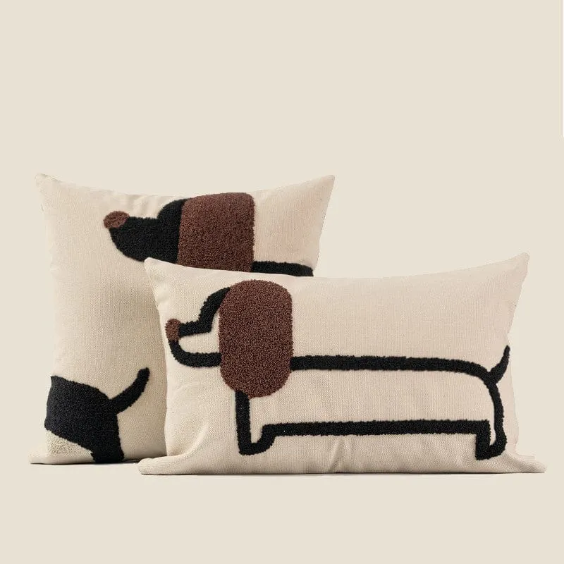 Luxury Embroidered Dachshund Pillow Cases