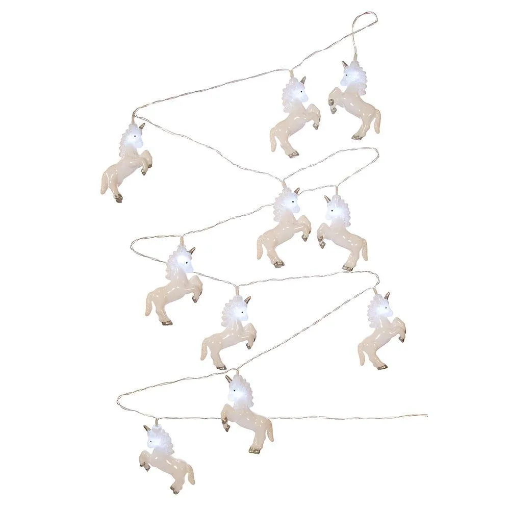 Magical Plastic Unicorn USB String Lights, 10-Lights, Warm White, 80-Inch