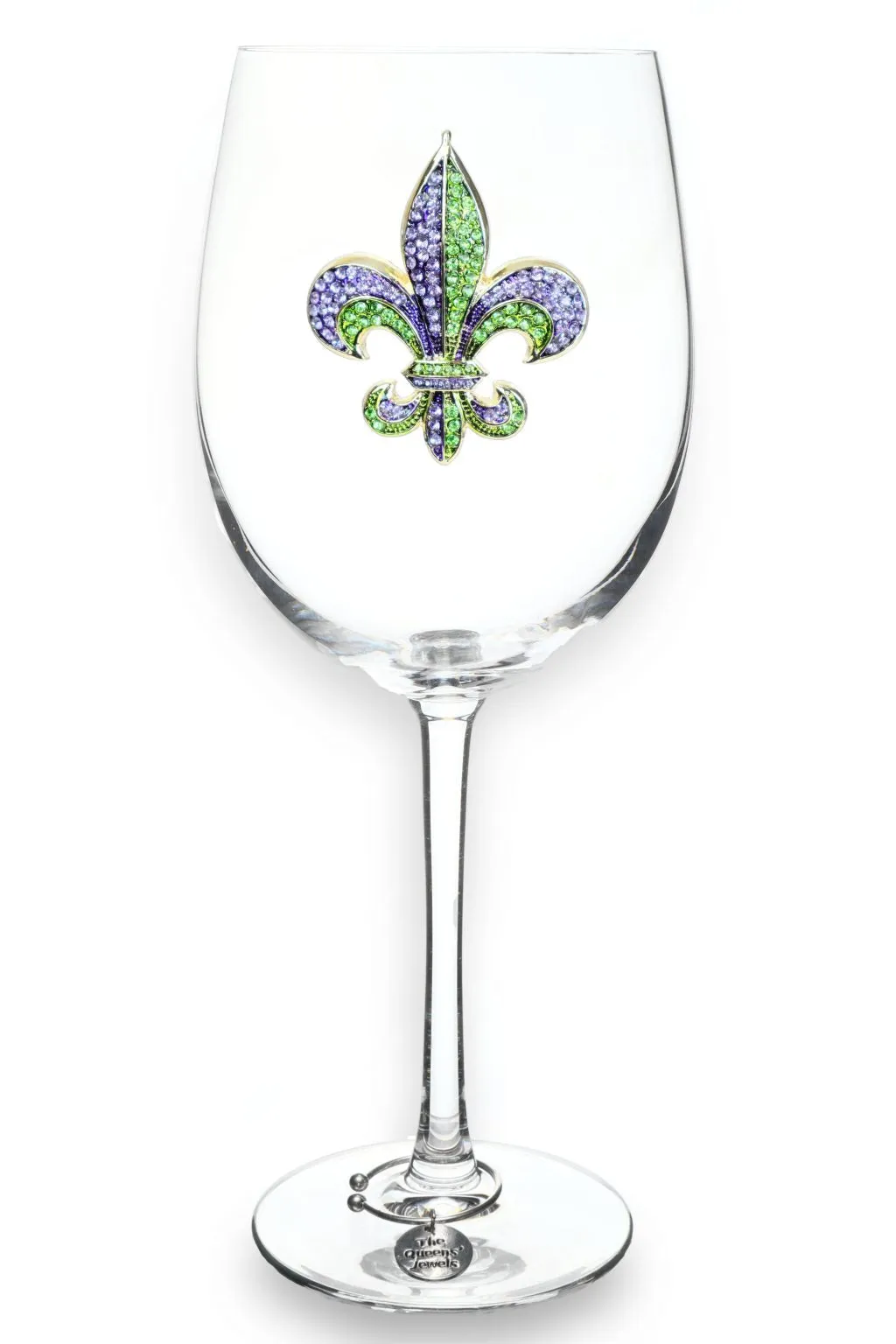 Mardi Gras Fleur De Lis Stemmed Wineglass