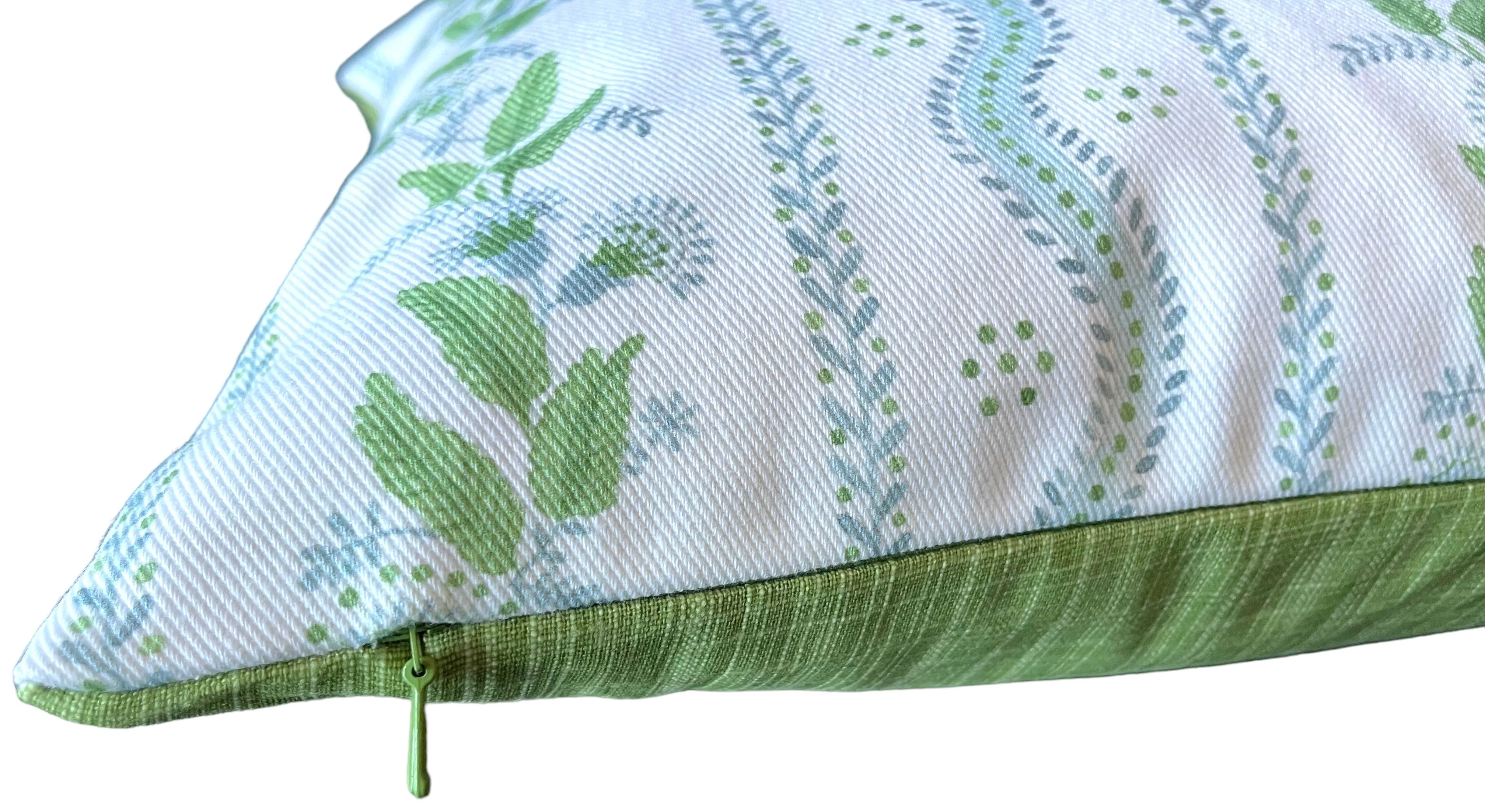 Marietta: Floral Vines Pillow Cover in Light Blue and Green / Grandmillenial Pillows