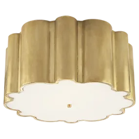 MARKOS GRANDE FLUSH MOUNT, NATURAL BRASS