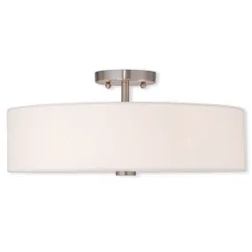 MERIDIAN 4 LIGHT CEILING MOUNT, BRUSHED NICKEL