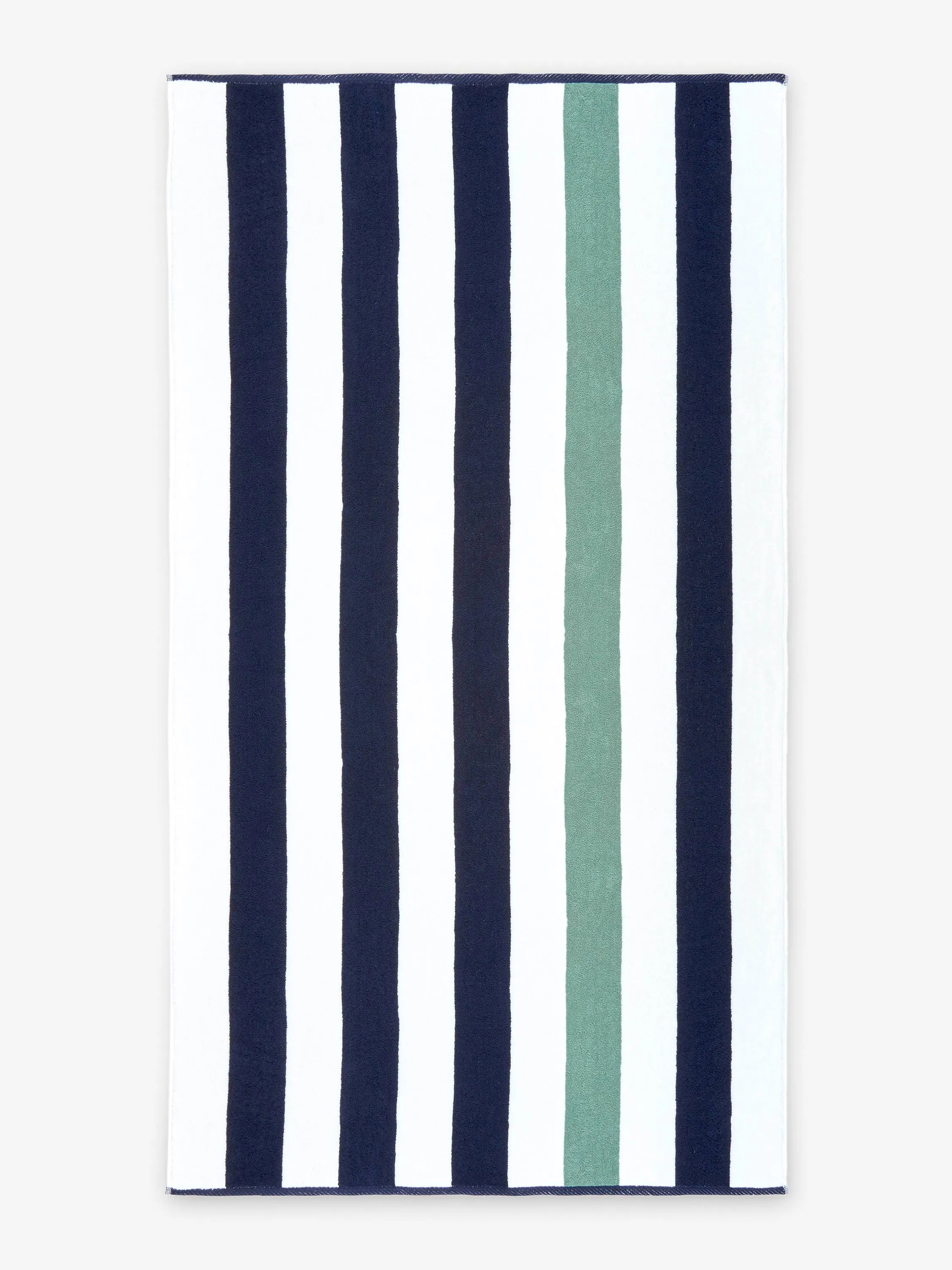 Midnight Blue & Seafoam Classic Cabana Beach Towel