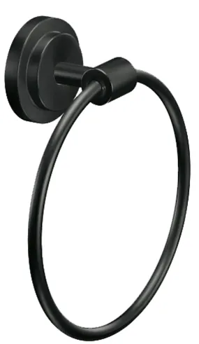 Moen Iso DN0786BL Towel Ring, 6-15/16 in Dia Ring, Aluminum/Zinc, Matte, Wall Mounting :CD  1: QUANTITY: 1