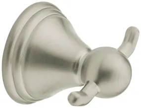 Moen Preston Series DN8403BN Robe Hook, 30 lb, 2-Hook, Zinc, Brushed Nickel, Screw Mounting :CD: QUANTITY: 1