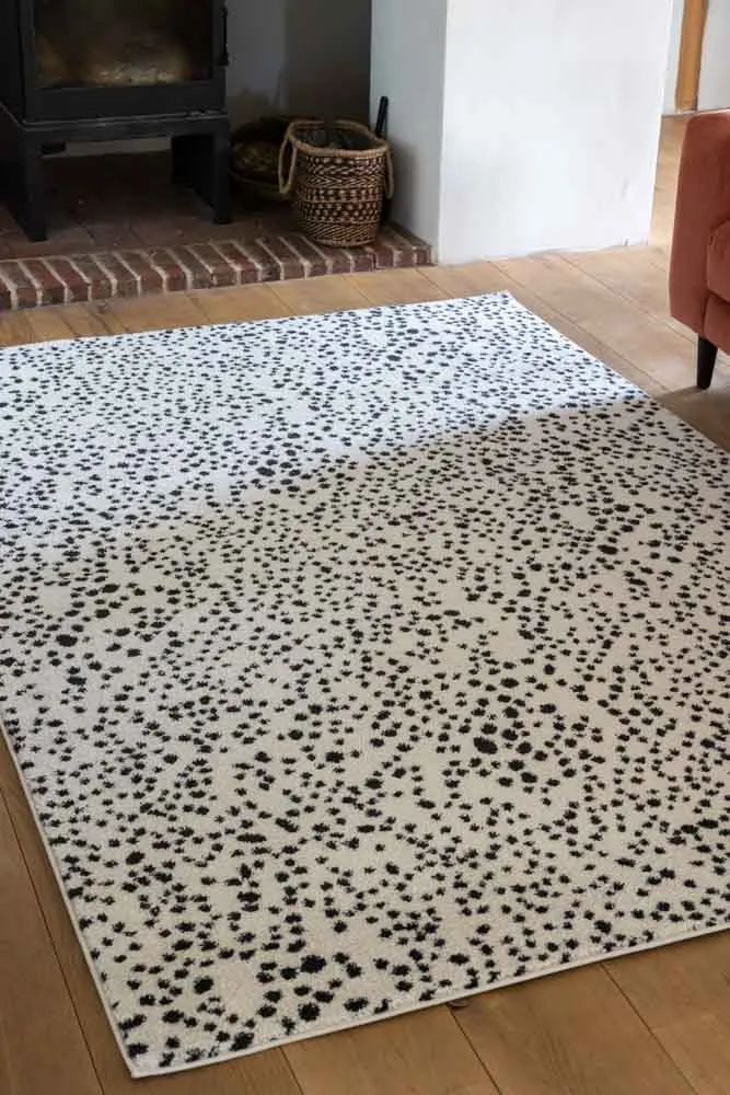 Muse Monochrome Dalmatian Spot Rug - 2 Sizes Available