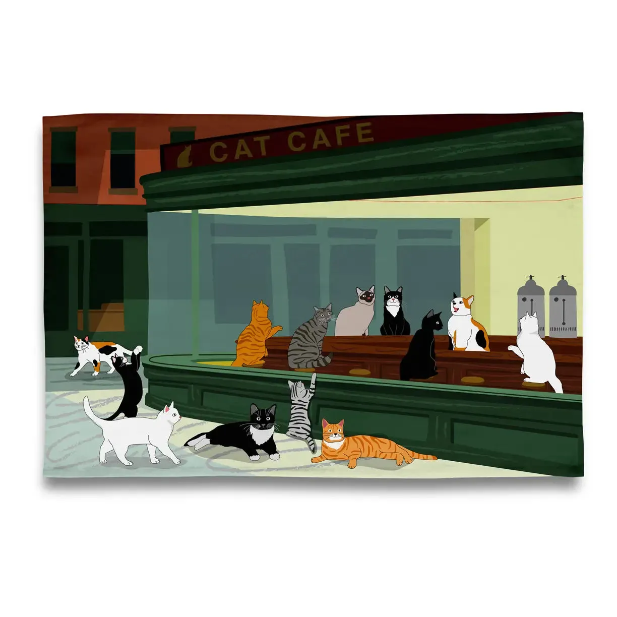 Night Kitties Tea Towel