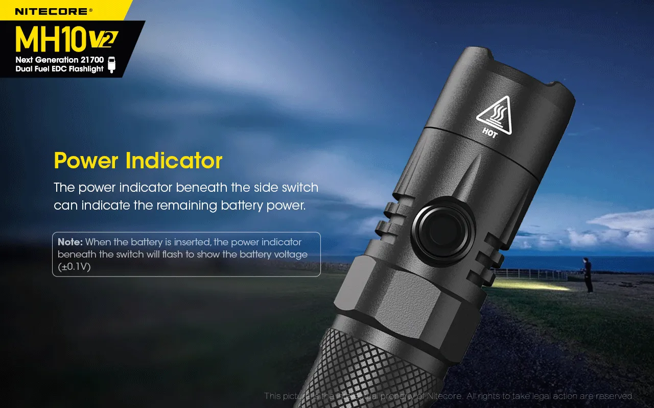 Nitecore MH10 V2 Flashlight | Next Generation 21700 Dual Fuel EDC