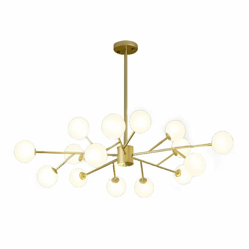 Nordic Branch Pendant Chandelier with Opal Glass Shade