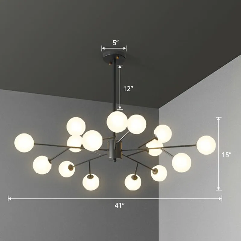 Nordic Branch Pendant Chandelier with Opal Glass Shade