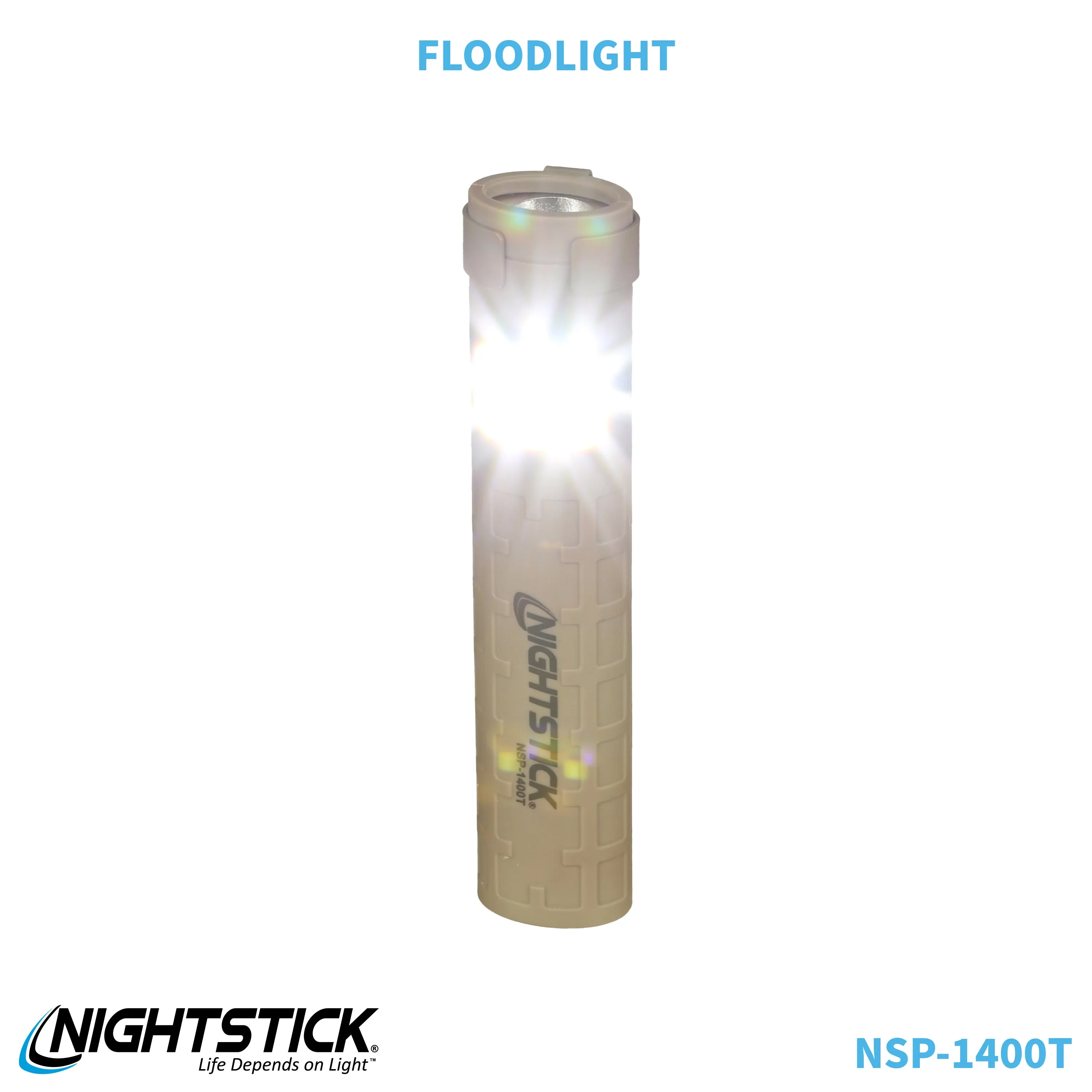 NSP-1400T: Dual-Switch Dual-Light Flashlight - 2 AAA