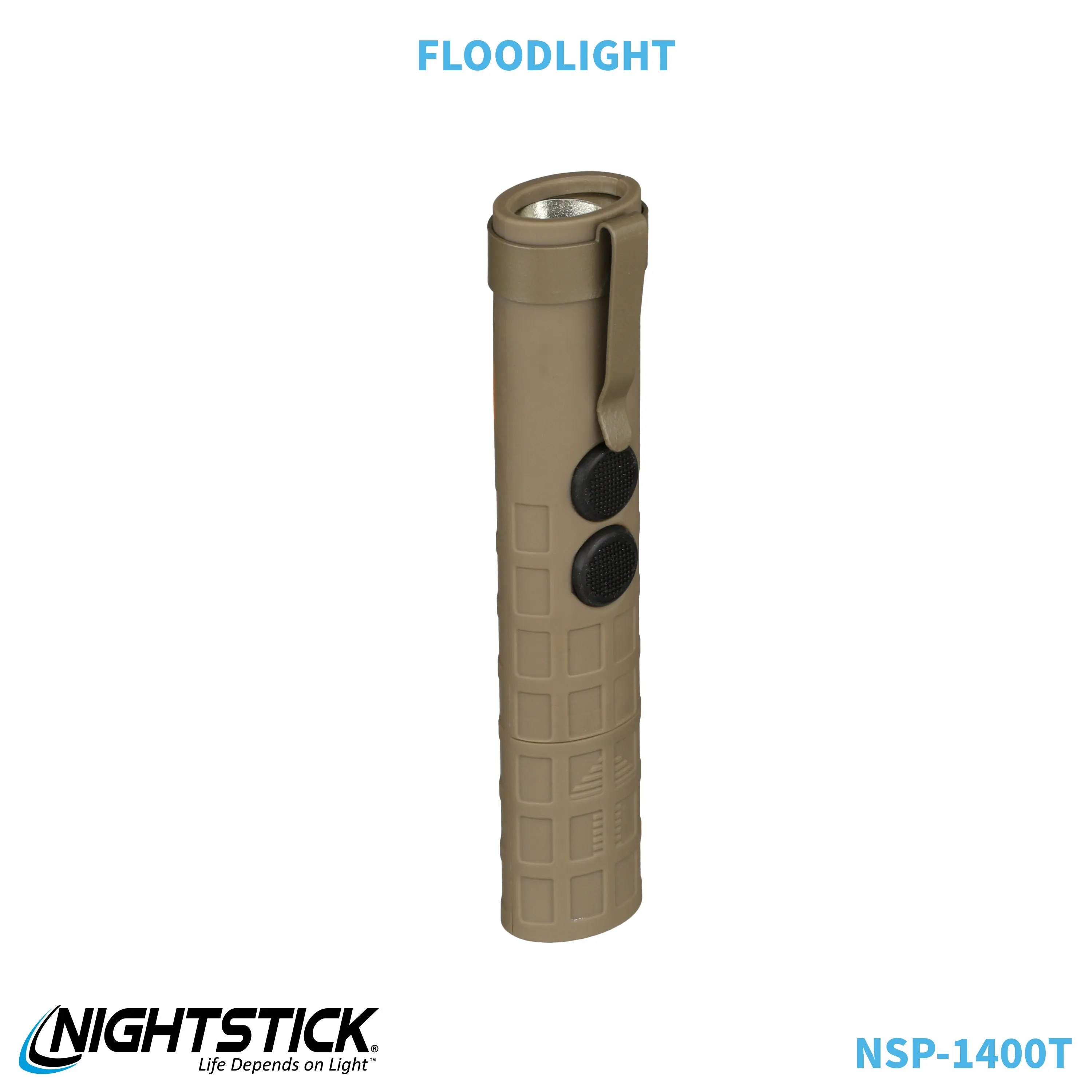 NSP-1400T: Dual-Switch Dual-Light Flashlight - 2 AAA