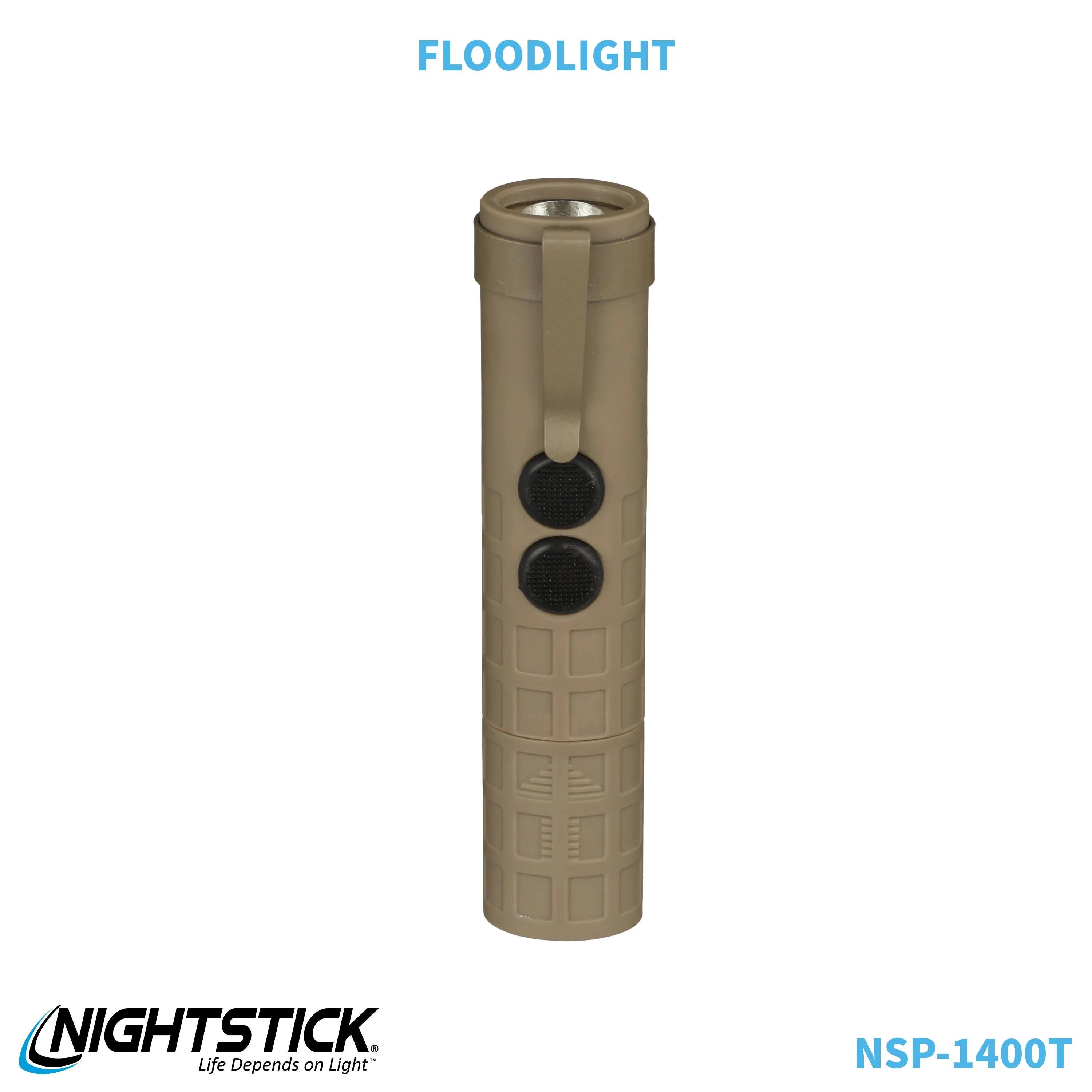 NSP-1400T: Dual-Switch Dual-Light Flashlight - 2 AAA