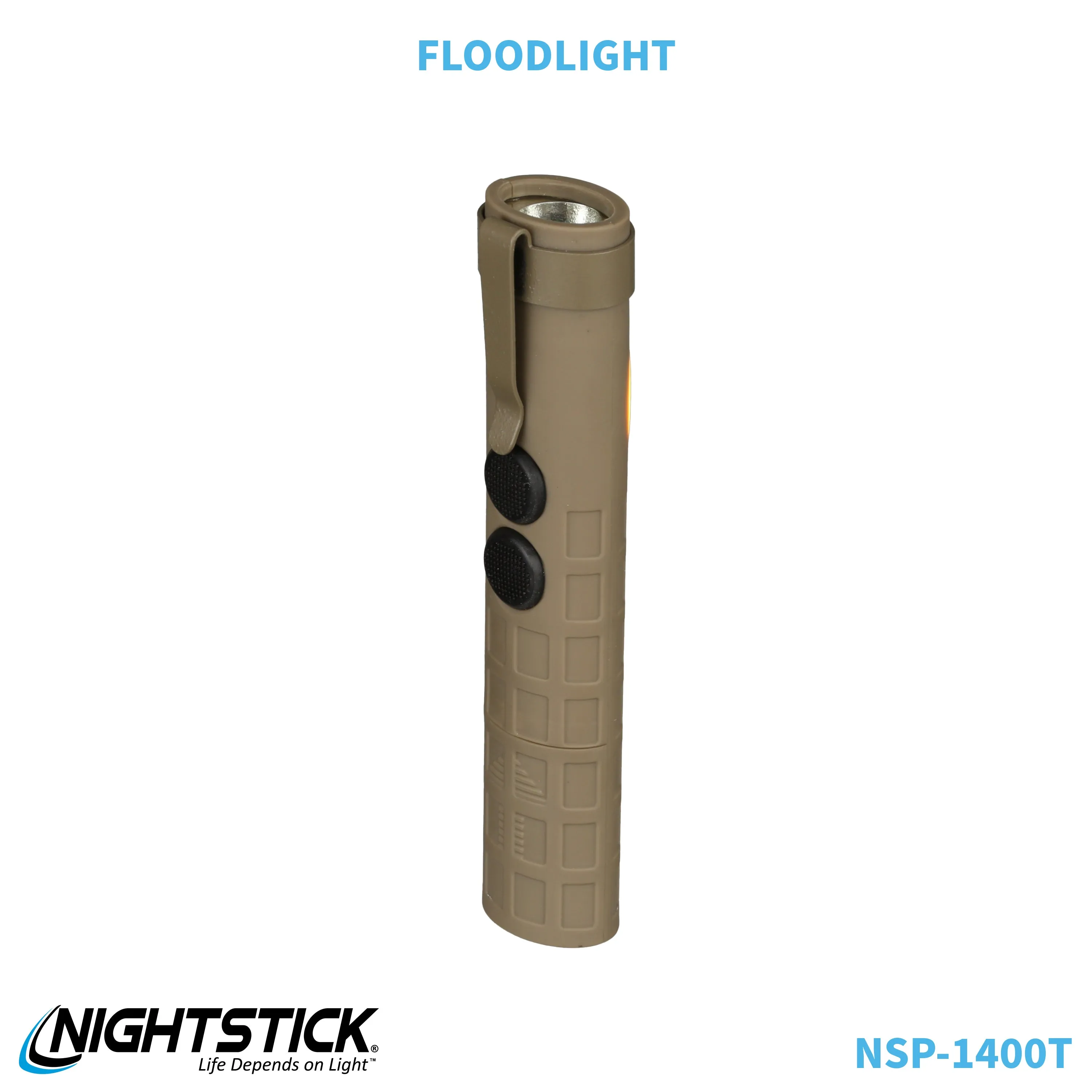 NSP-1400T: Dual-Switch Dual-Light Flashlight - 2 AAA