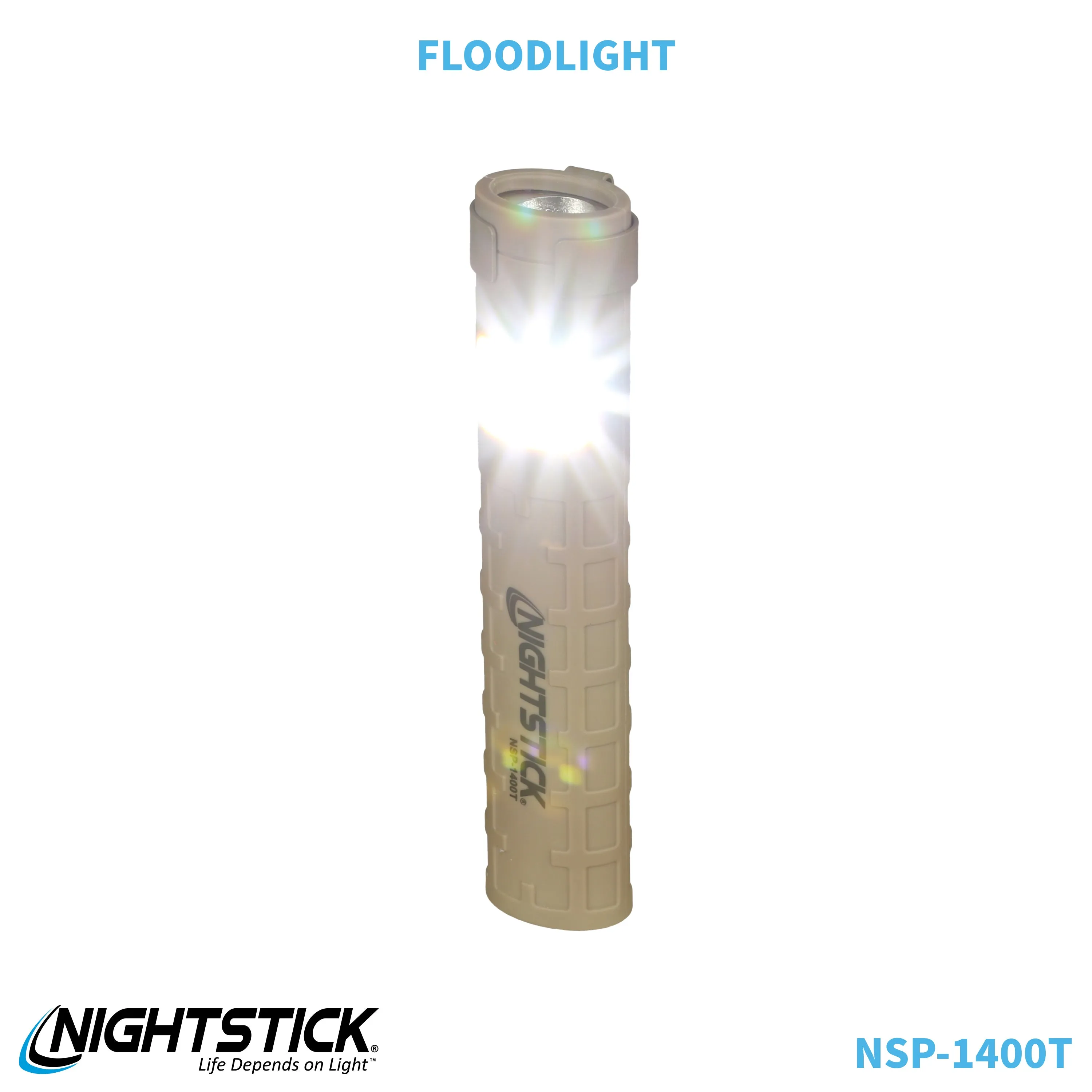 NSP-1400T: Dual-Switch Dual-Light Flashlight - 2 AAA