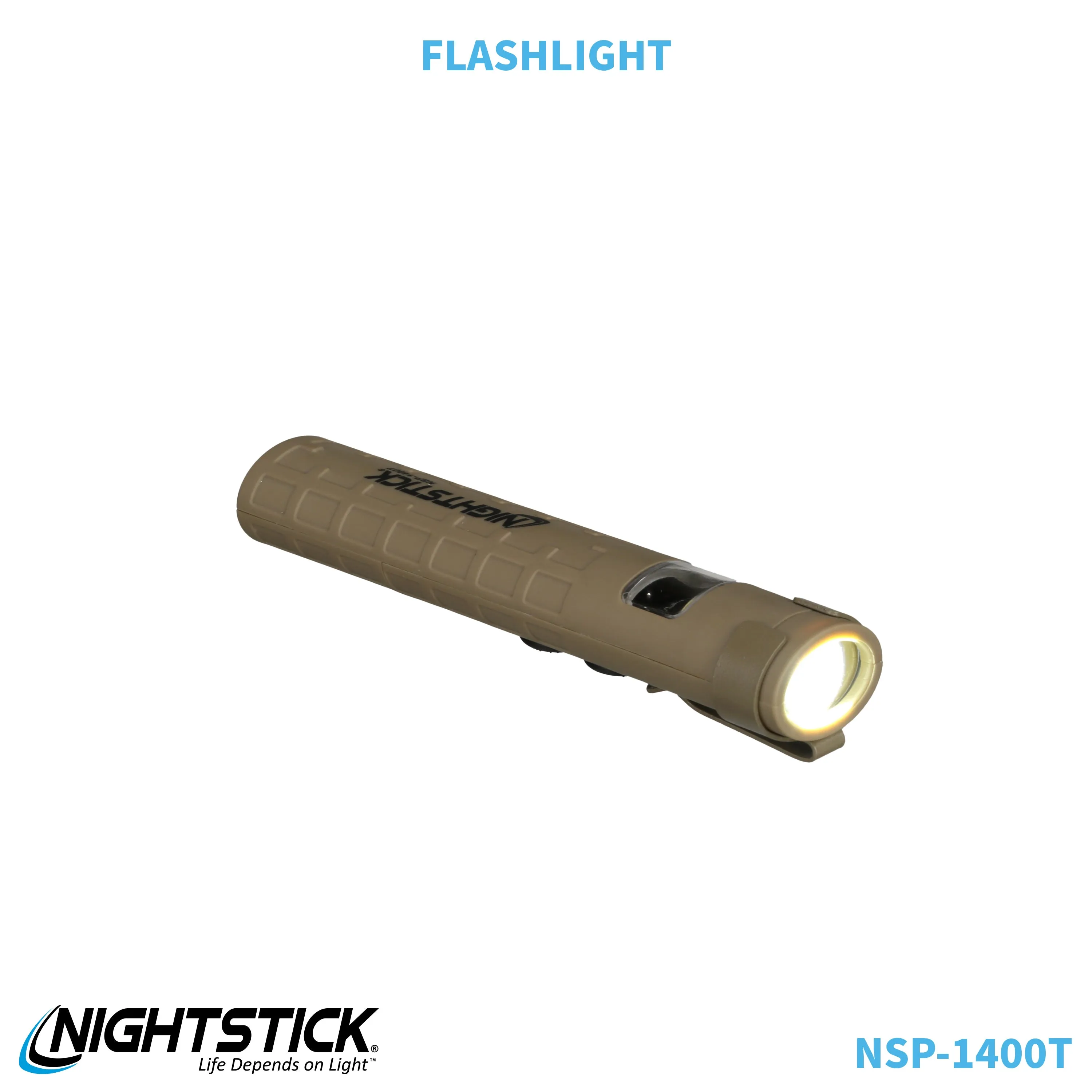 NSP-1400T: Dual-Switch Dual-Light Flashlight - 2 AAA