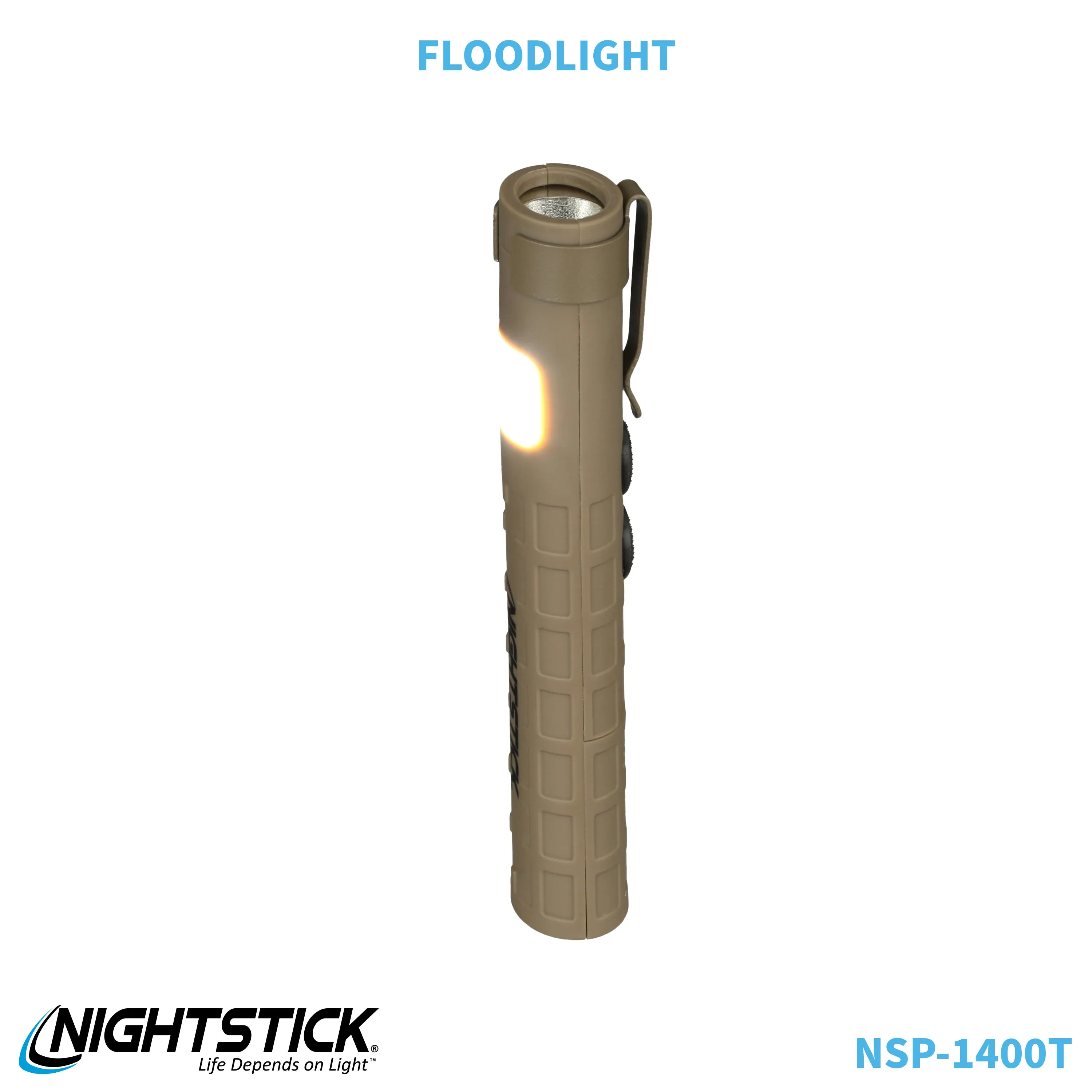 NSP-1400T: Dual-Switch Dual-Light Flashlight - 2 AAA