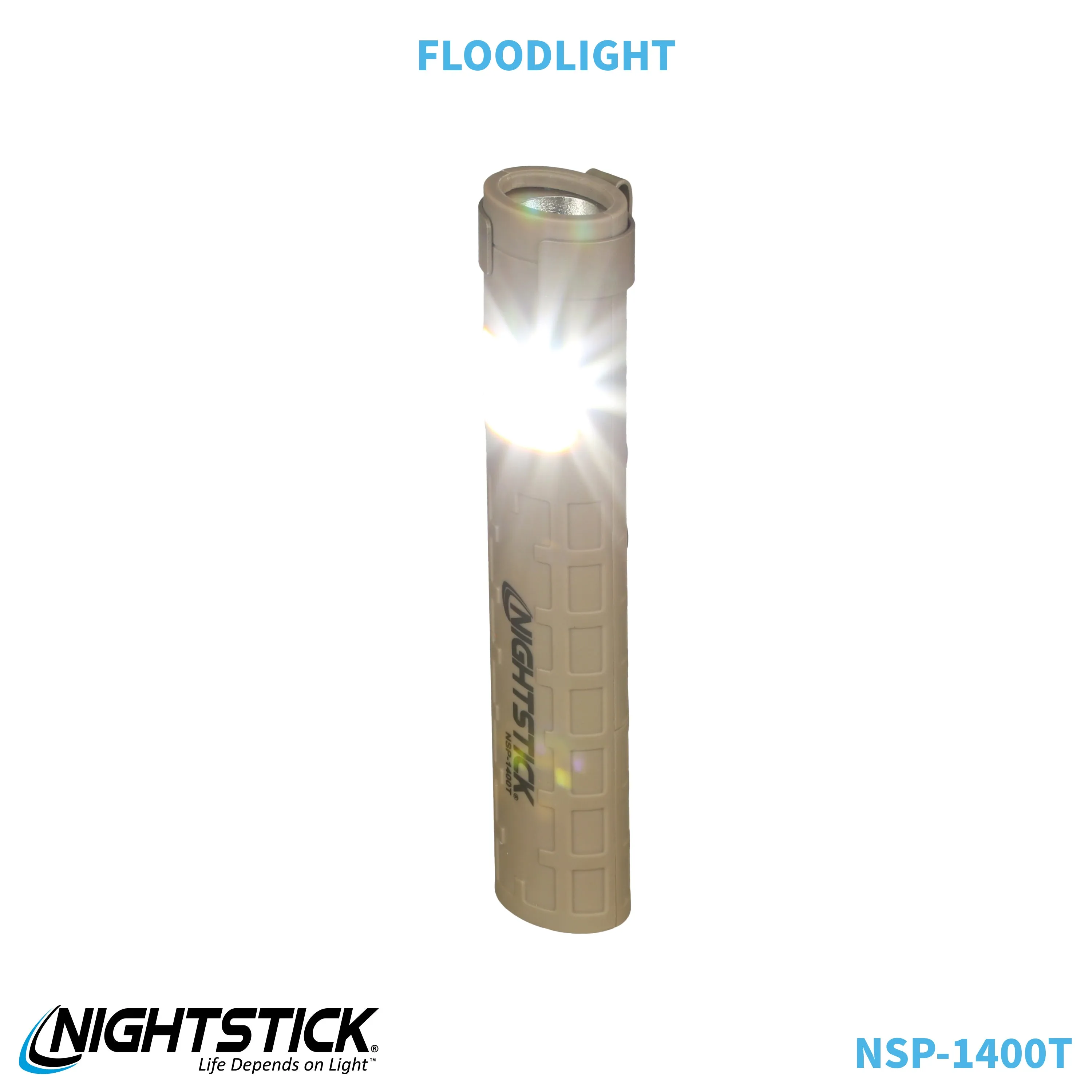 NSP-1400T: Dual-Switch Dual-Light Flashlight - 2 AAA