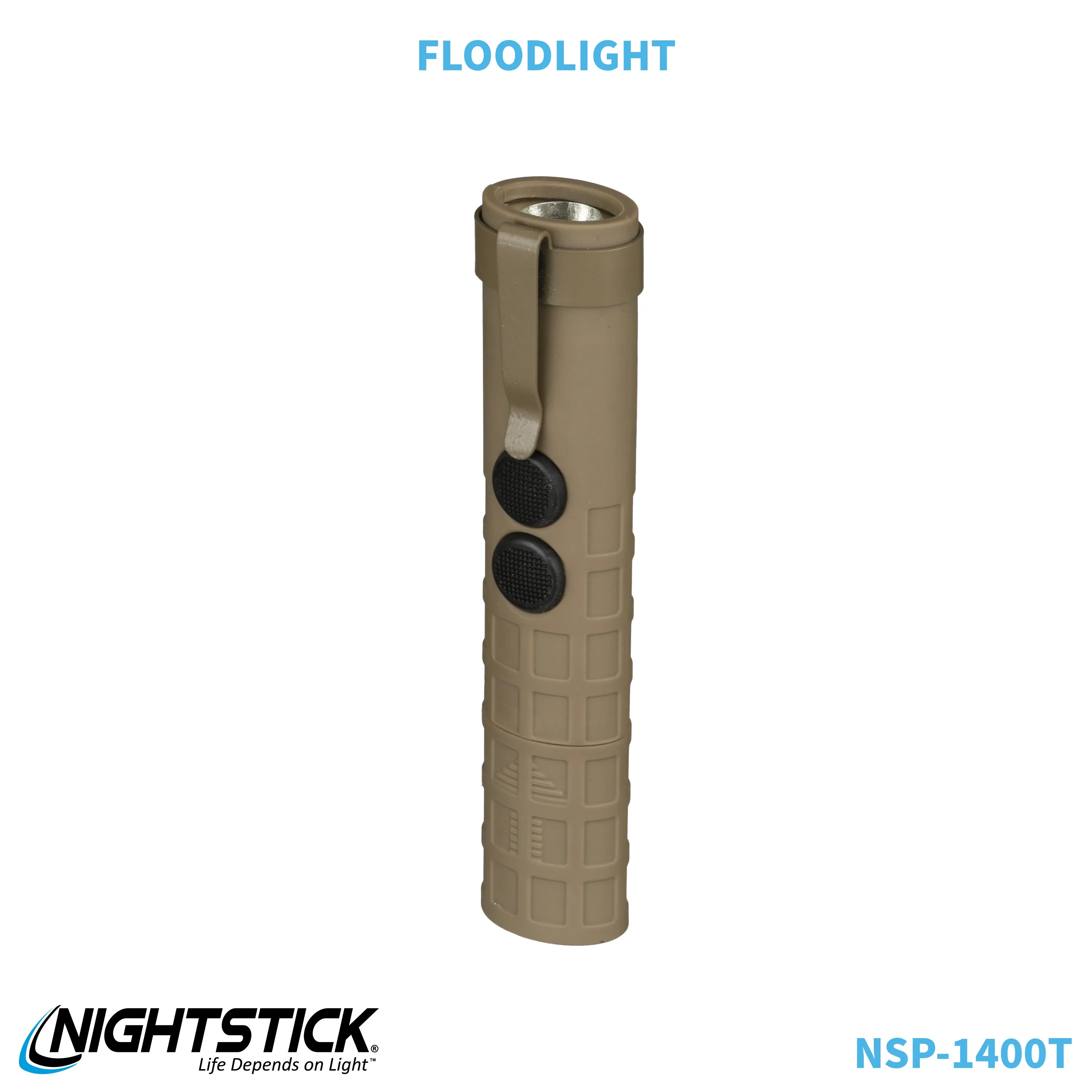 NSP-1400T: Dual-Switch Dual-Light Flashlight - 2 AAA