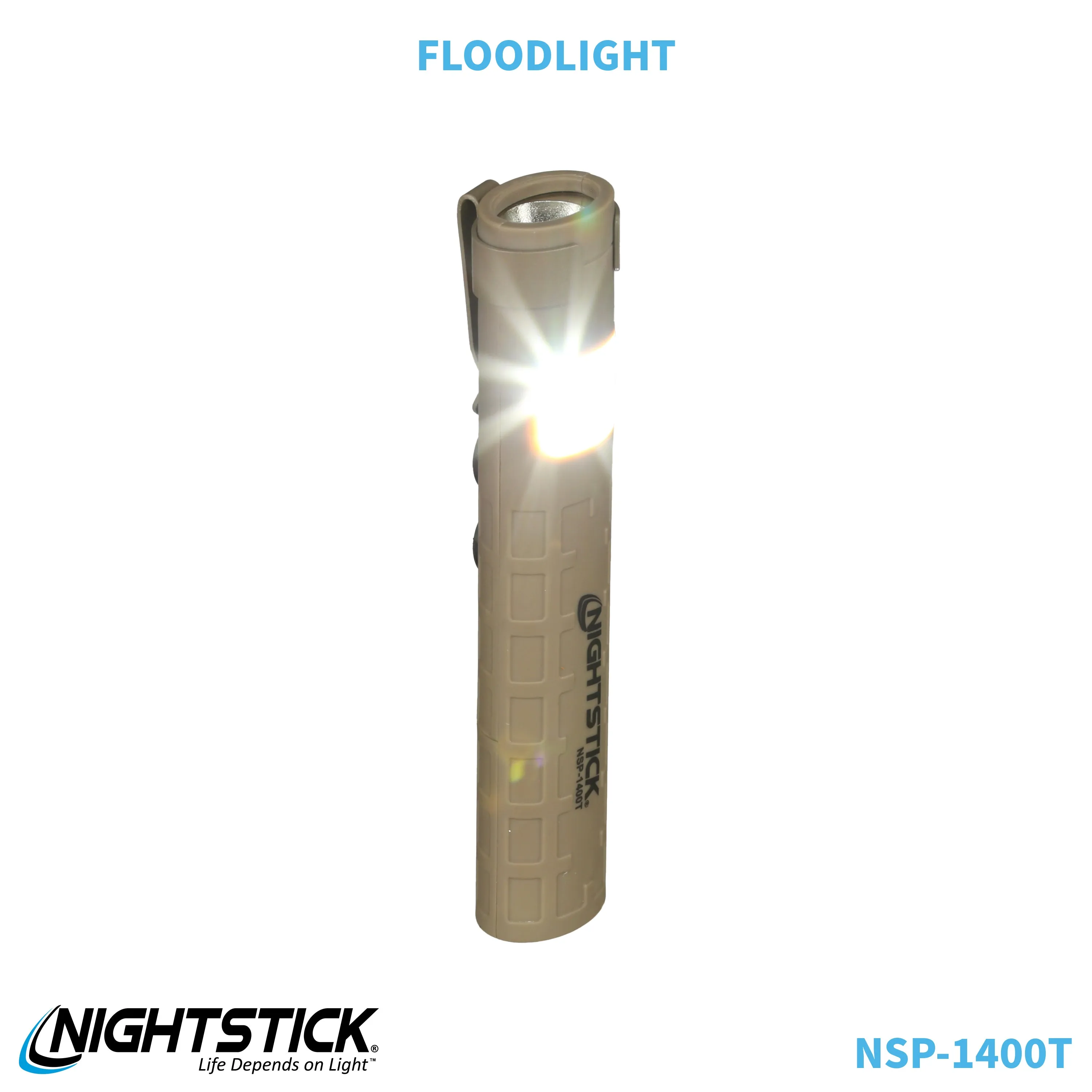 NSP-1400T: Dual-Switch Dual-Light Flashlight - 2 AAA