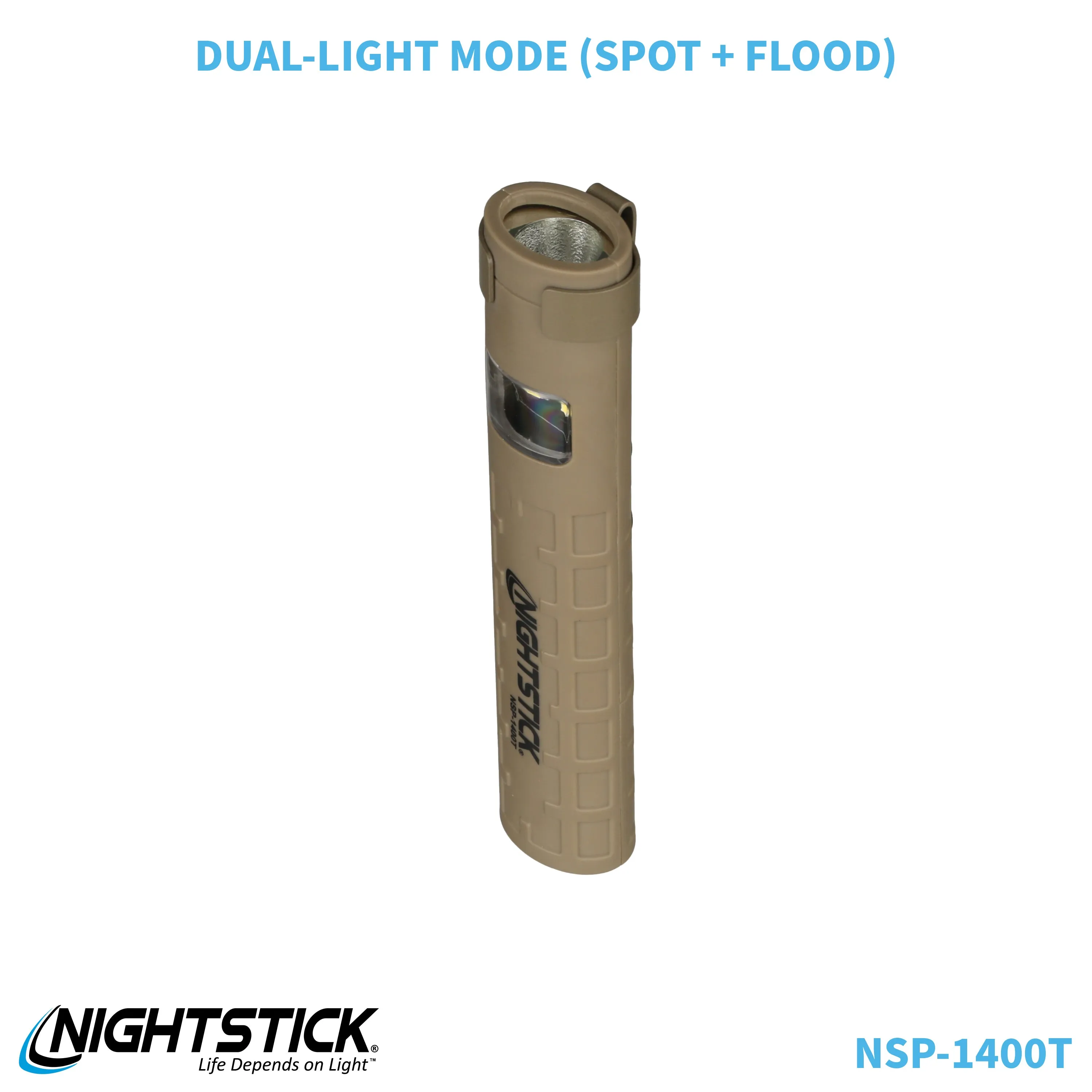 NSP-1400T: Dual-Switch Dual-Light Flashlight - 2 AAA