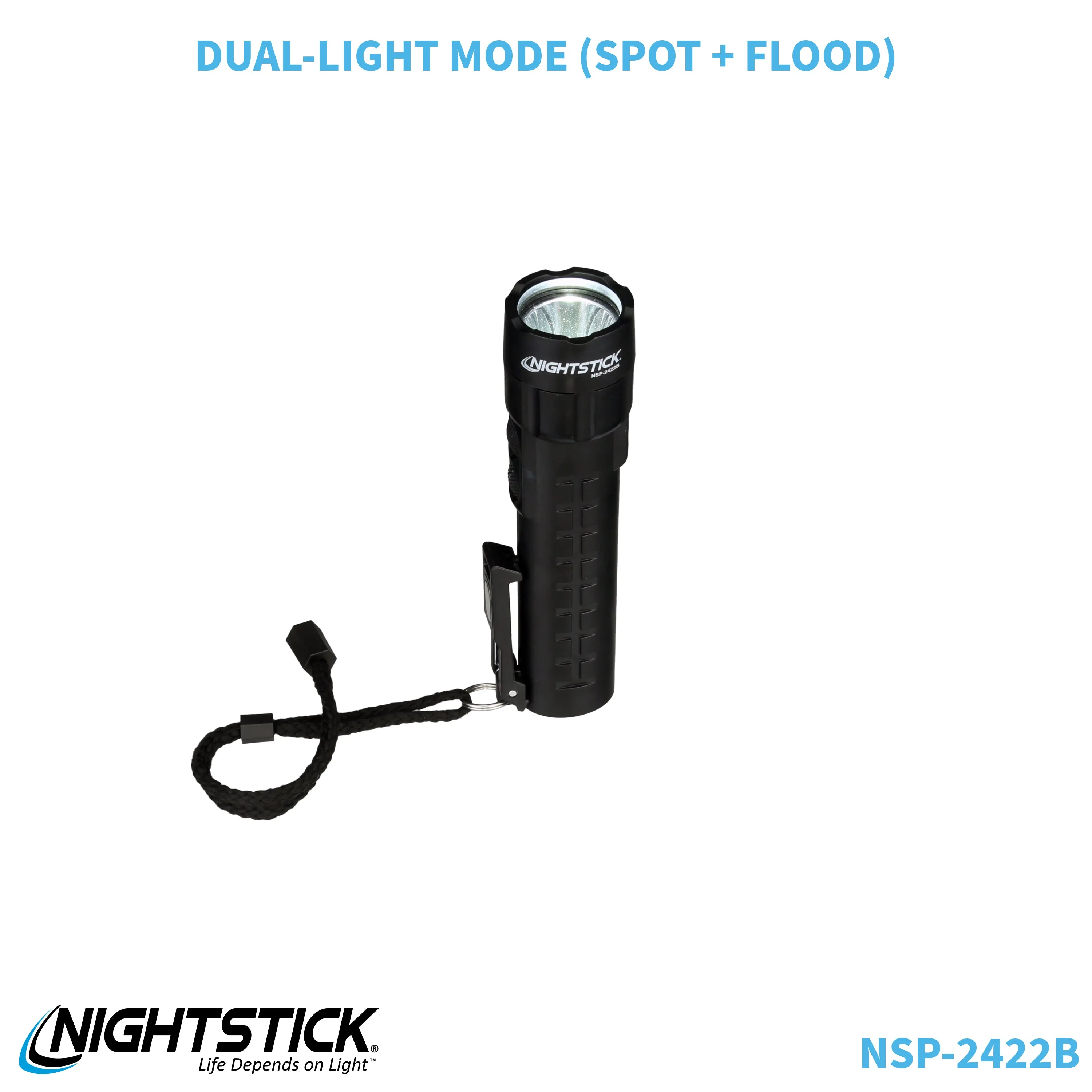 NSP-2422B: Dual-Light Flashlight w/Dual Magnets