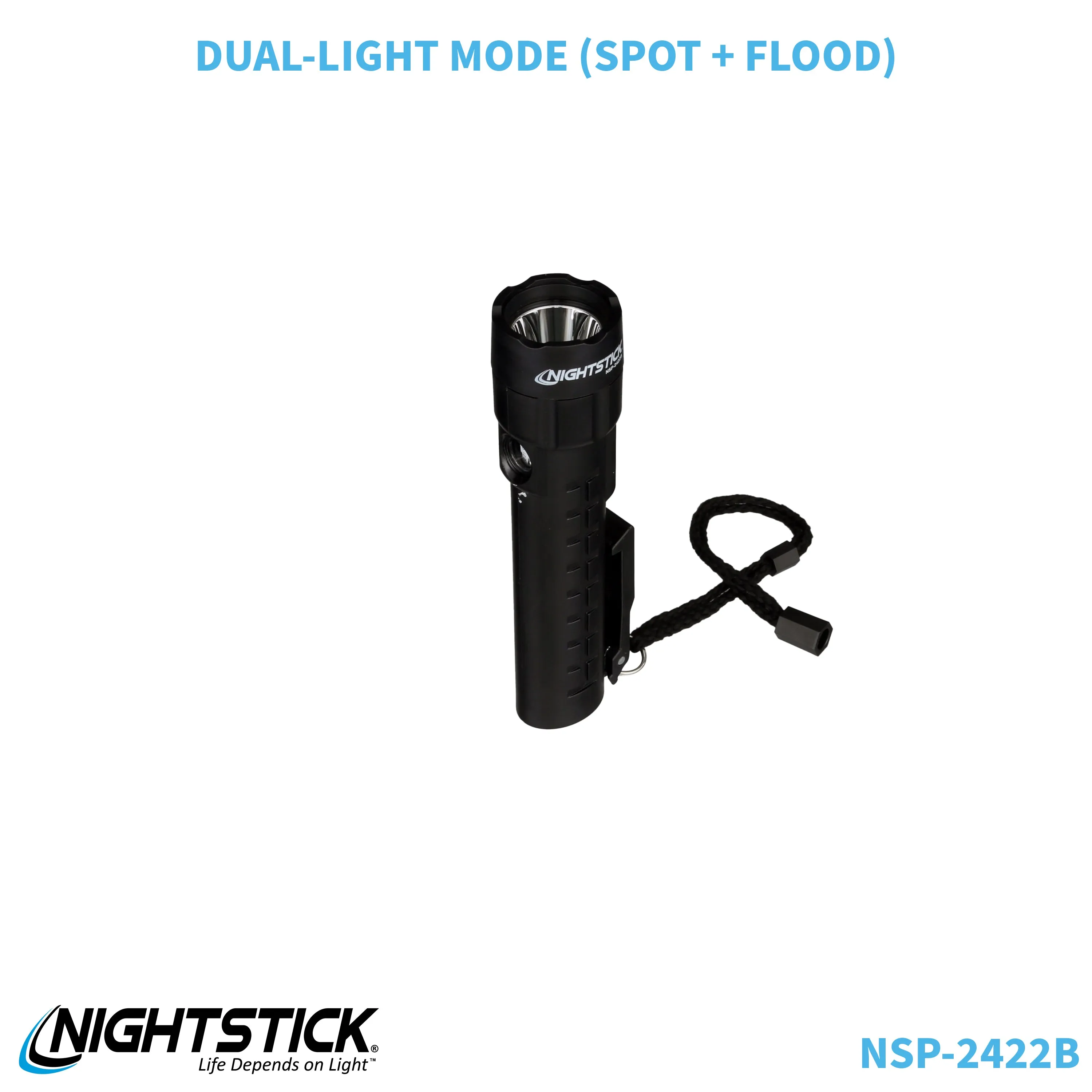 NSP-2422B: Dual-Light Flashlight w/Dual Magnets