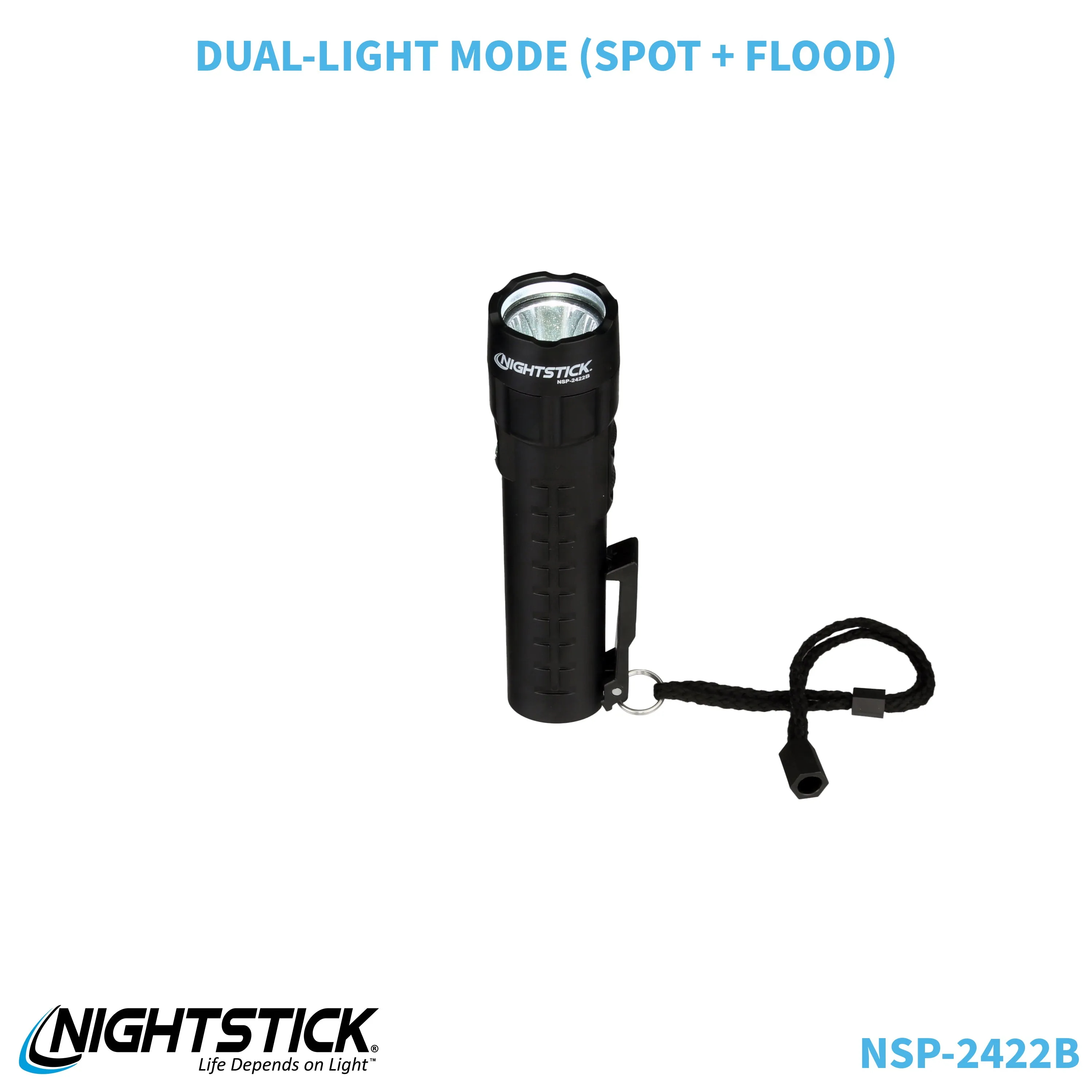 NSP-2422B: Dual-Light Flashlight w/Dual Magnets