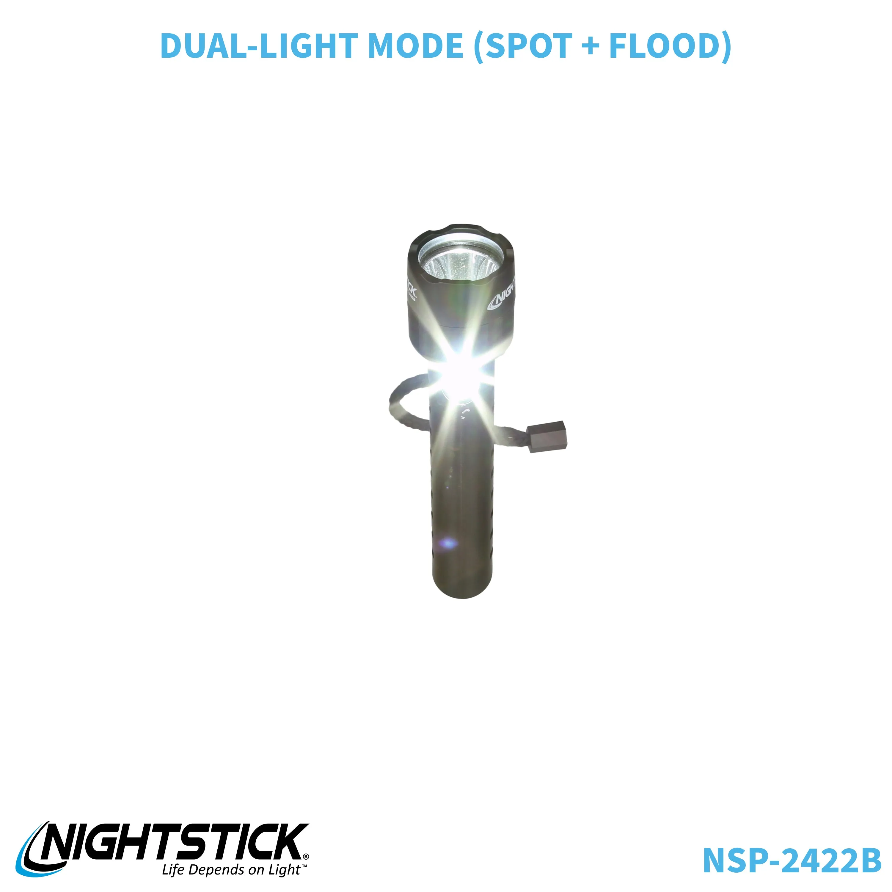 NSP-2422B: Dual-Light Flashlight w/Dual Magnets