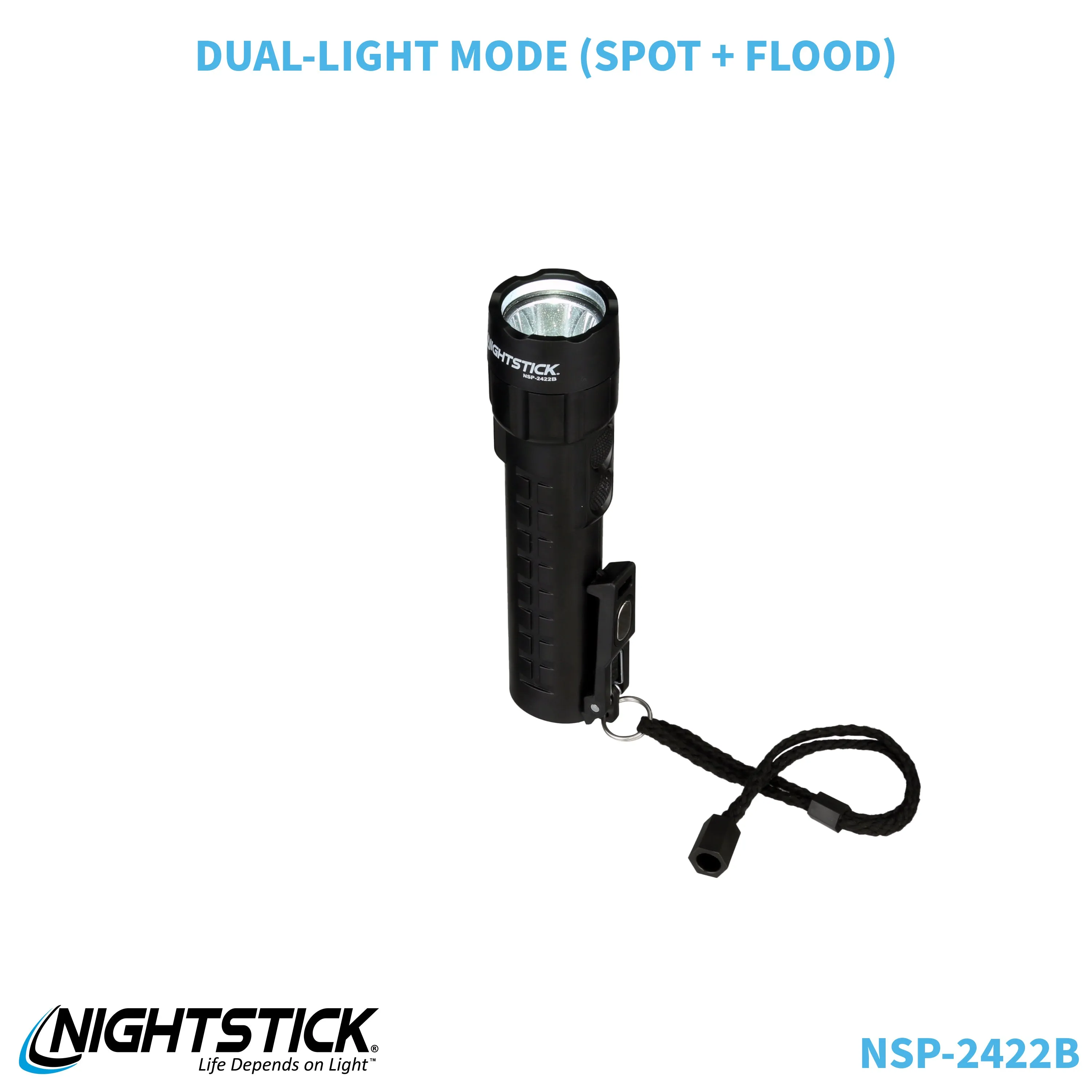 NSP-2422B: Dual-Light Flashlight w/Dual Magnets