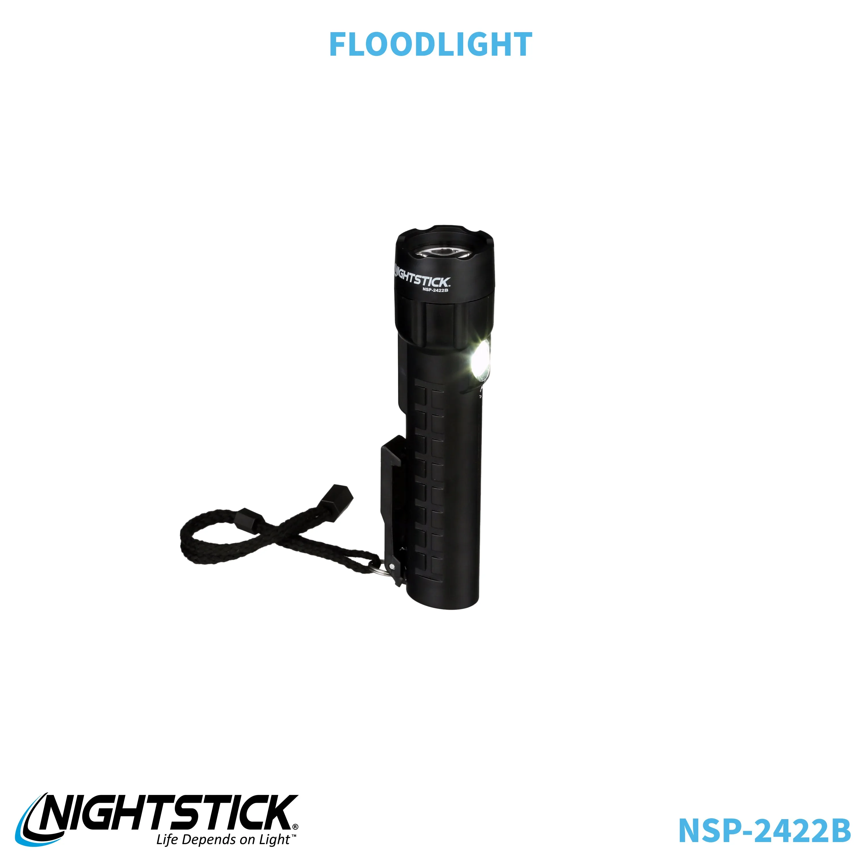 NSP-2422B: Dual-Light Flashlight w/Dual Magnets