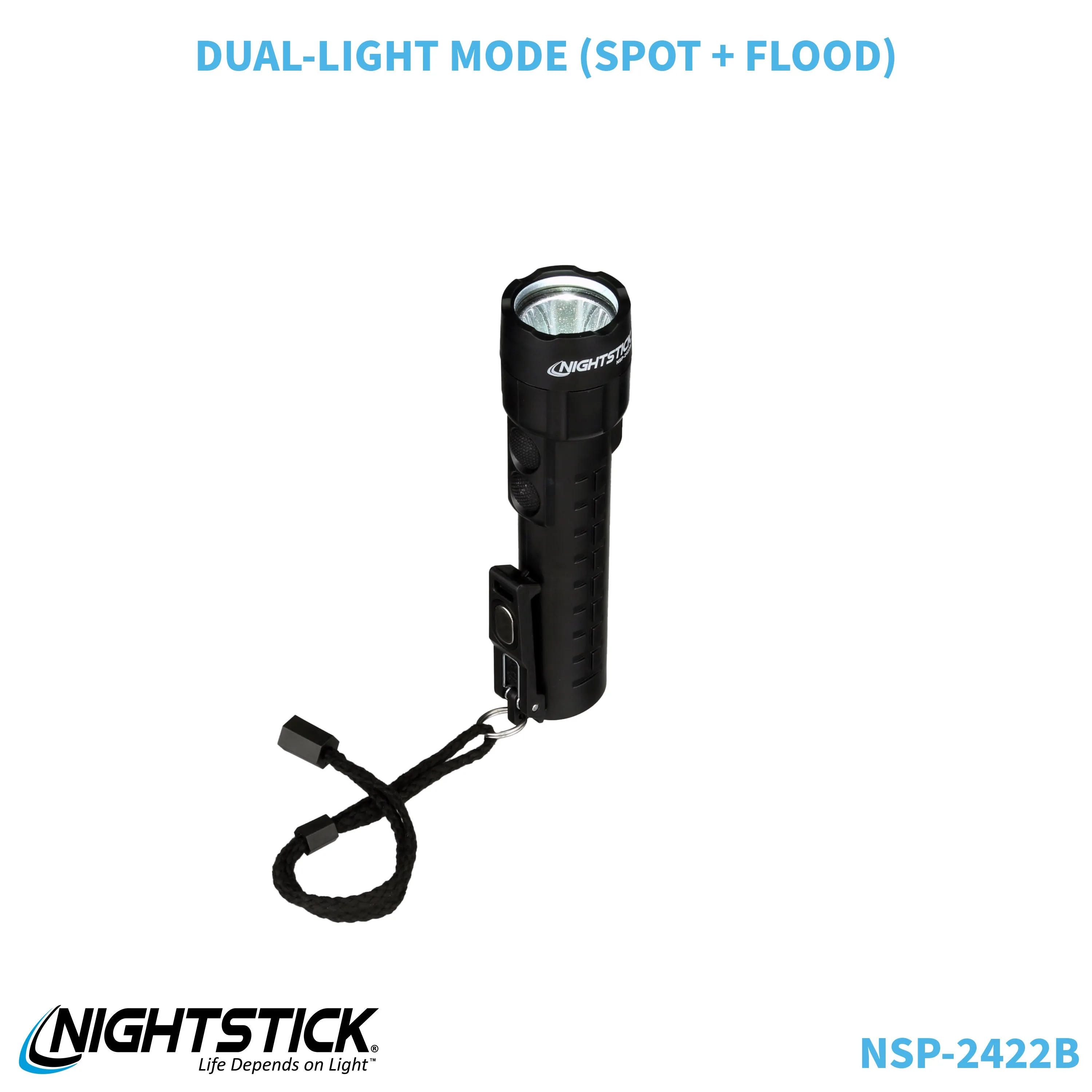 NSP-2422B: Dual-Light Flashlight w/Dual Magnets