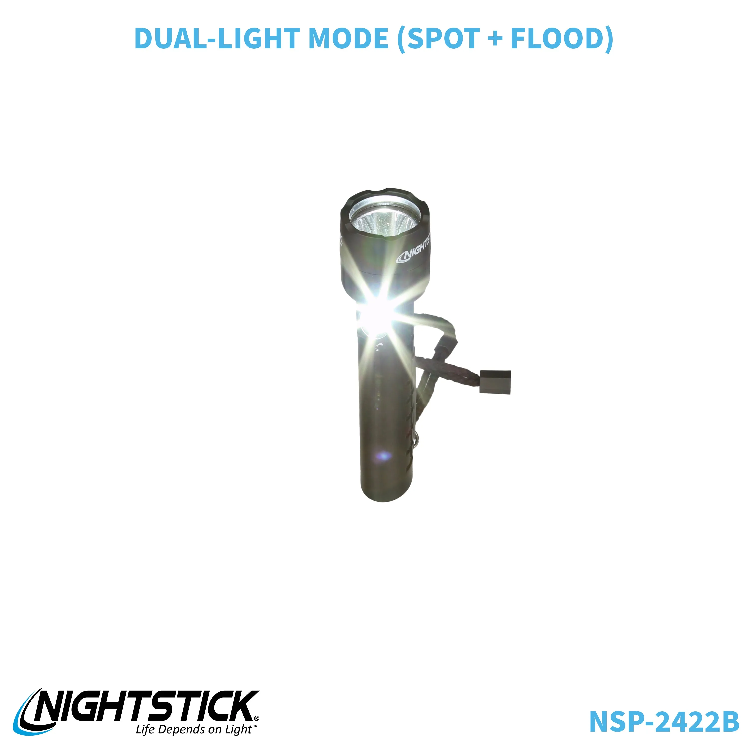 NSP-2422B: Dual-Light Flashlight w/Dual Magnets