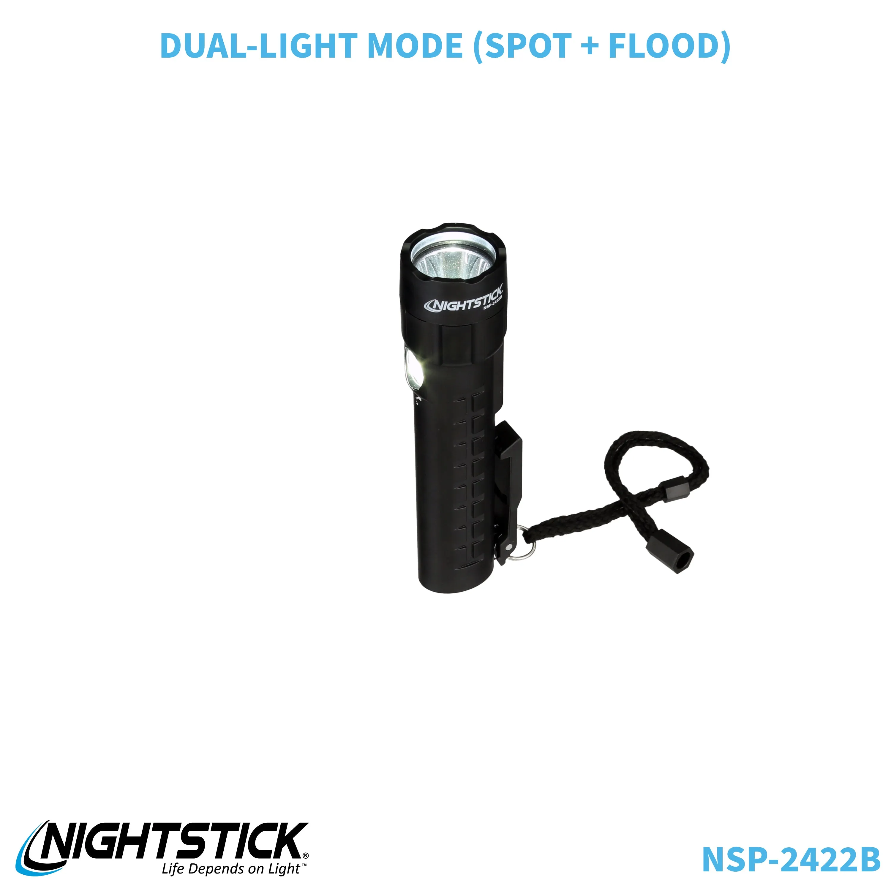 NSP-2422B: Dual-Light Flashlight w/Dual Magnets