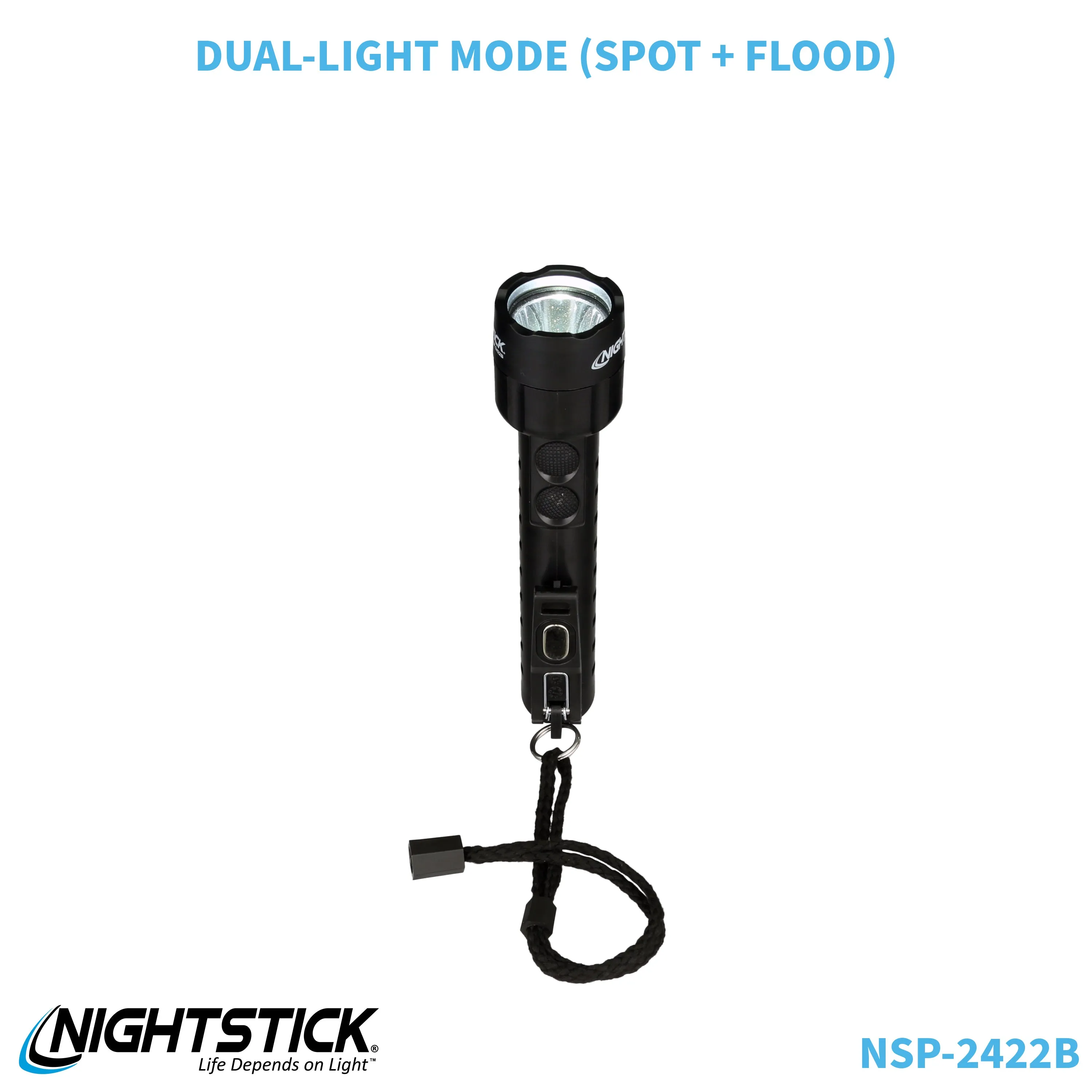 NSP-2422B: Dual-Light Flashlight w/Dual Magnets