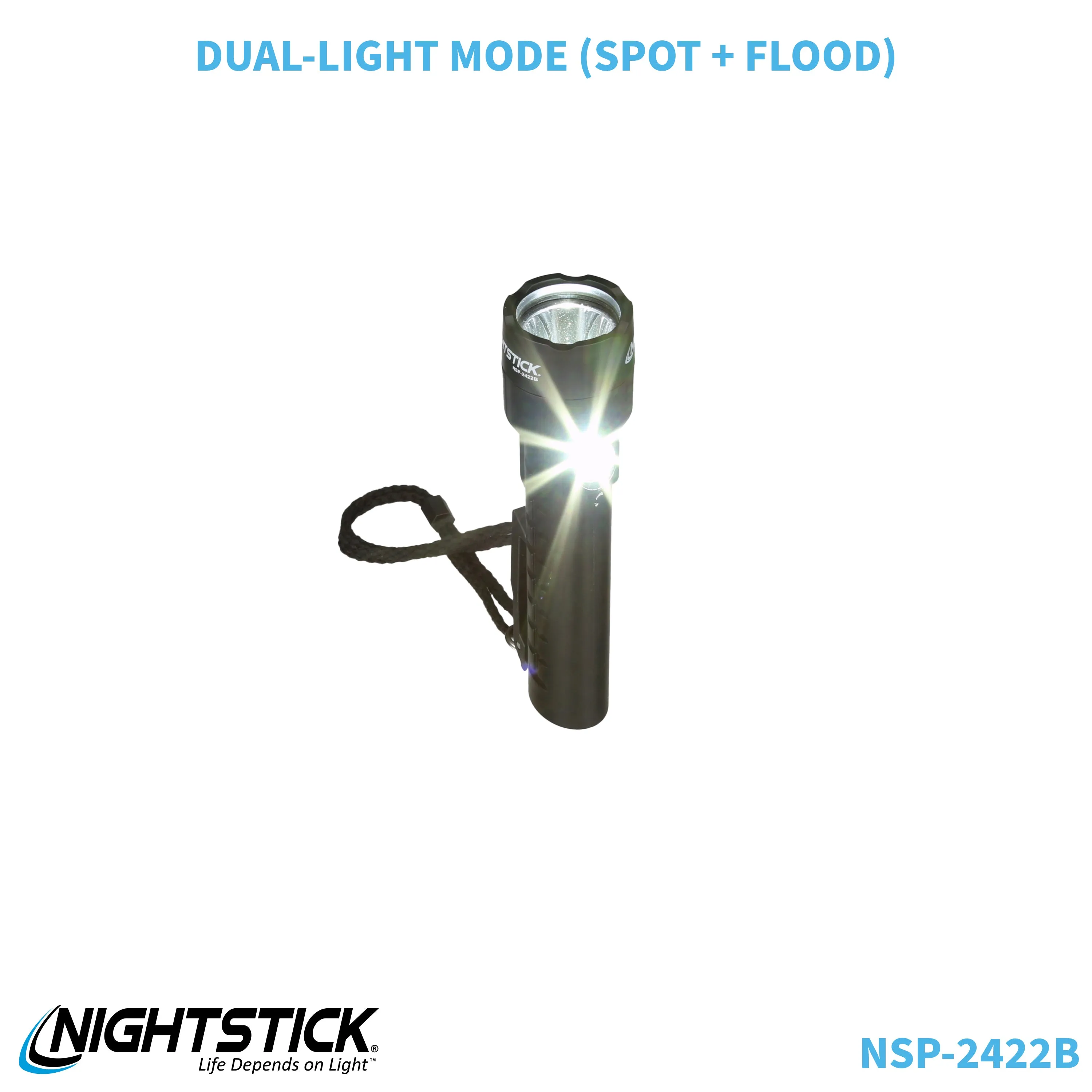 NSP-2422B: Dual-Light Flashlight w/Dual Magnets