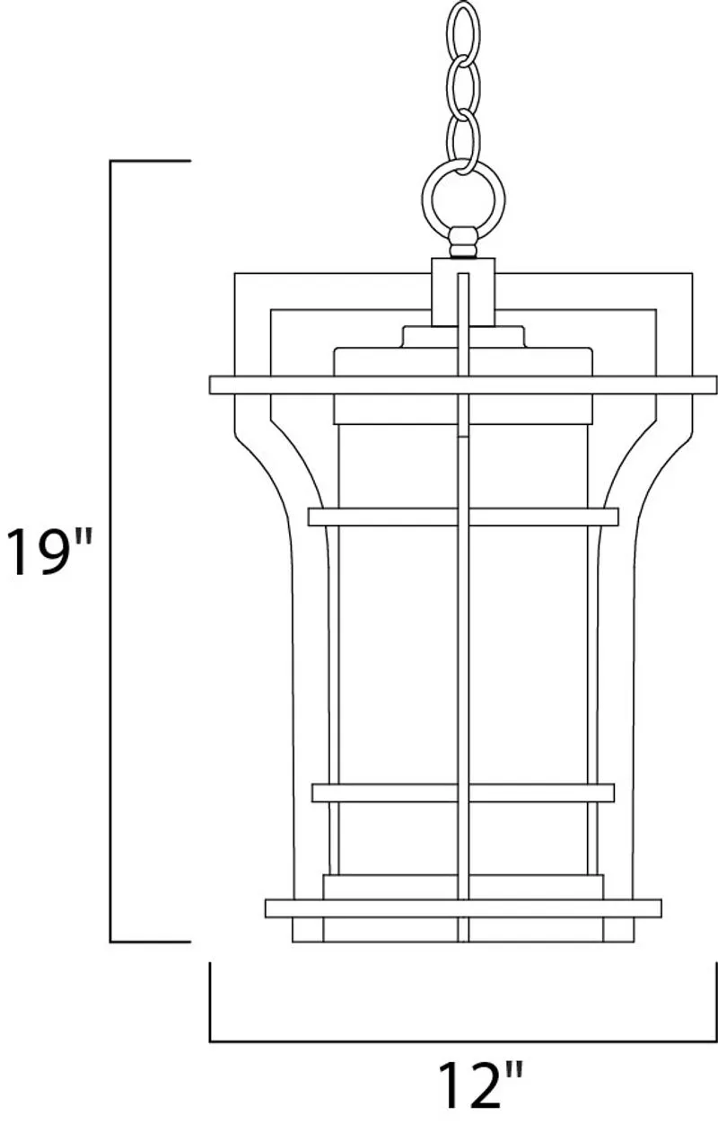 Oakville 19" Single Light Outdoor Pendant Light in Black Oxide