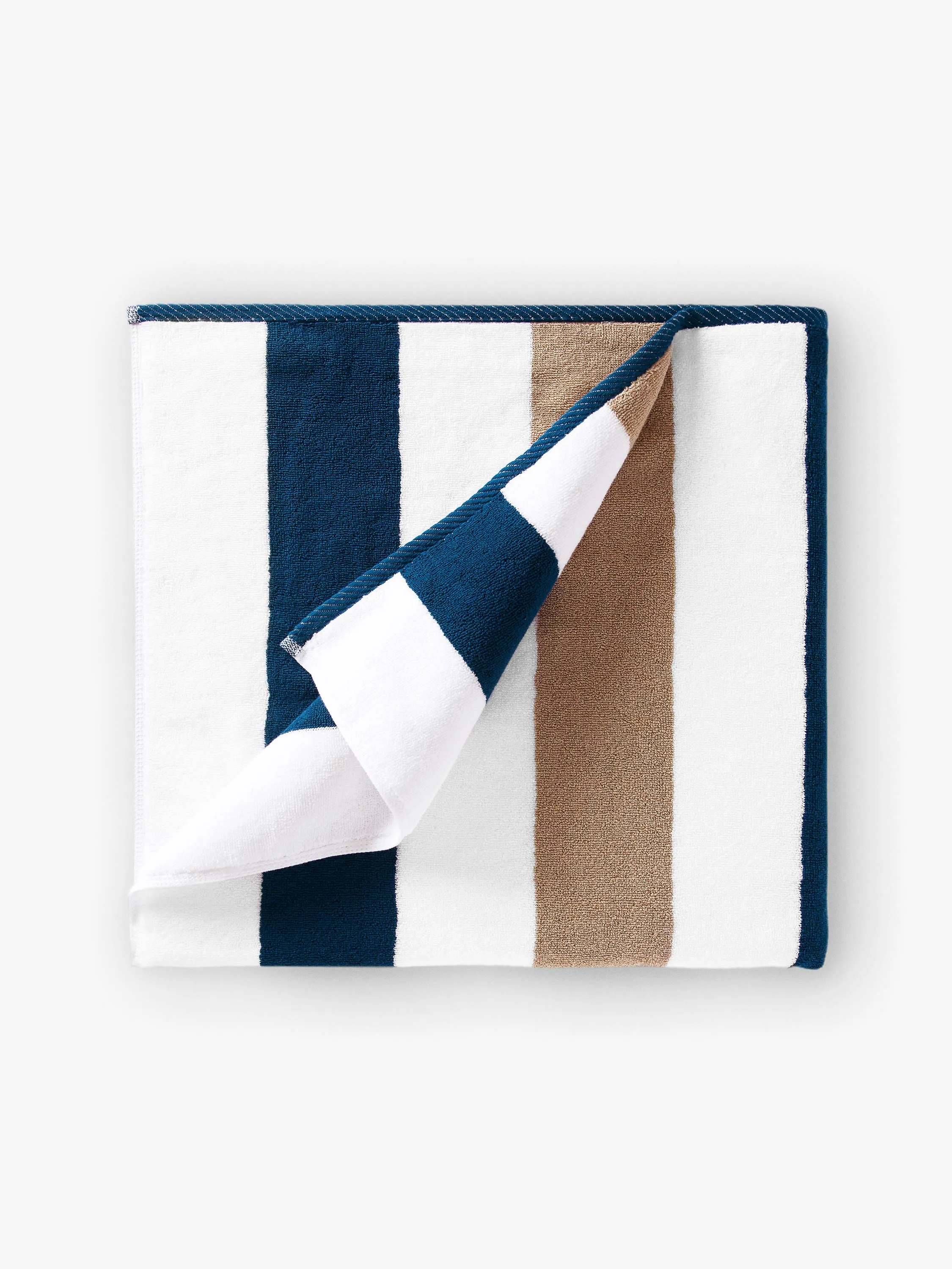 Ocean Blue & Almond Classic Cabana Beach Towel