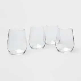 Open Box - 12oz 4pk Glass Atherton Stemless Wine Glasses - Threshold