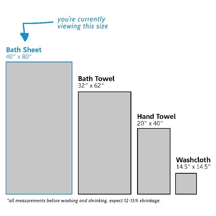 Open Box - Bath Sheet, Classic Style