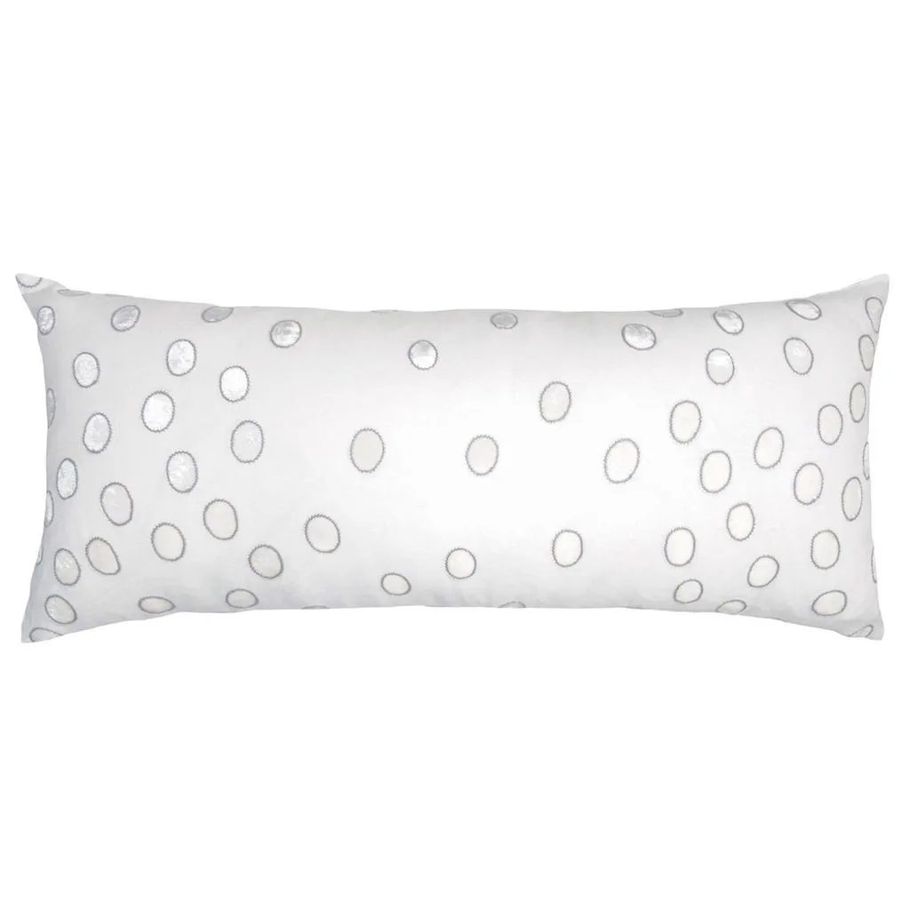 Ovals White & Grey Velvet Appliqué Pillows