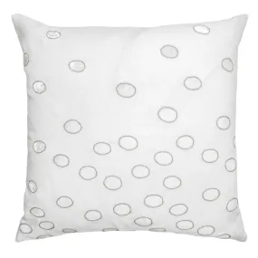 Ovals White & Grey Velvet Appliqué Pillows